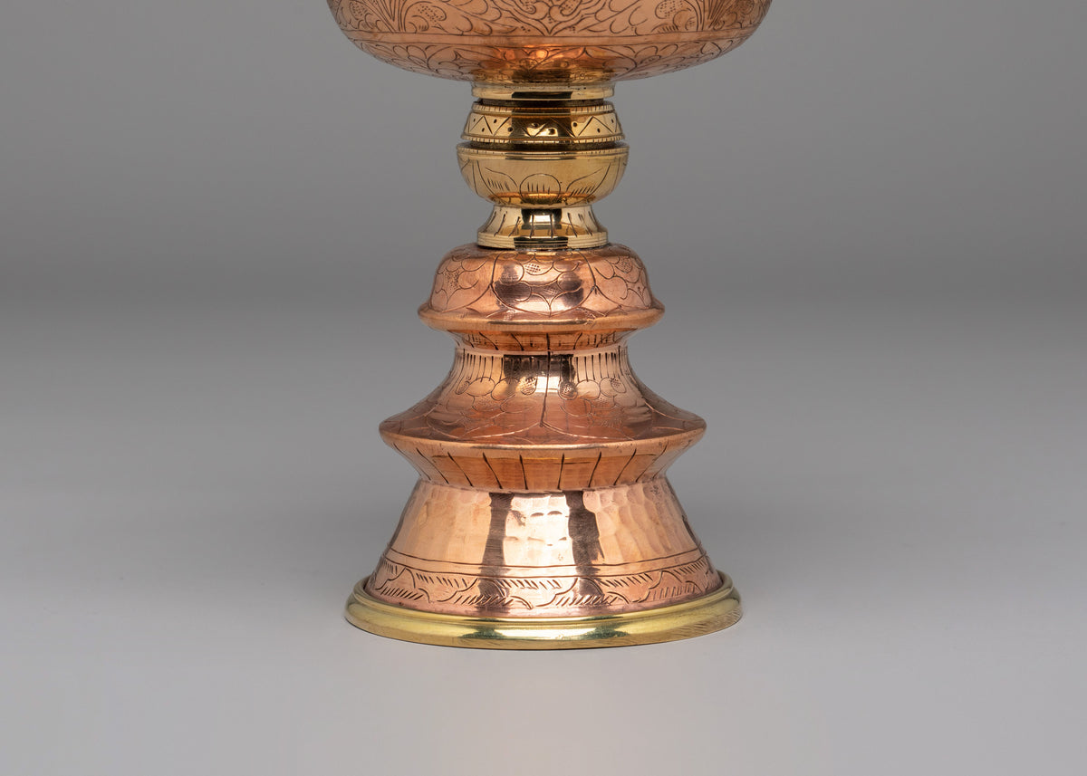 Sacred Ritual Butter Lamp | Handcrafted Tibetan Offering Bowl