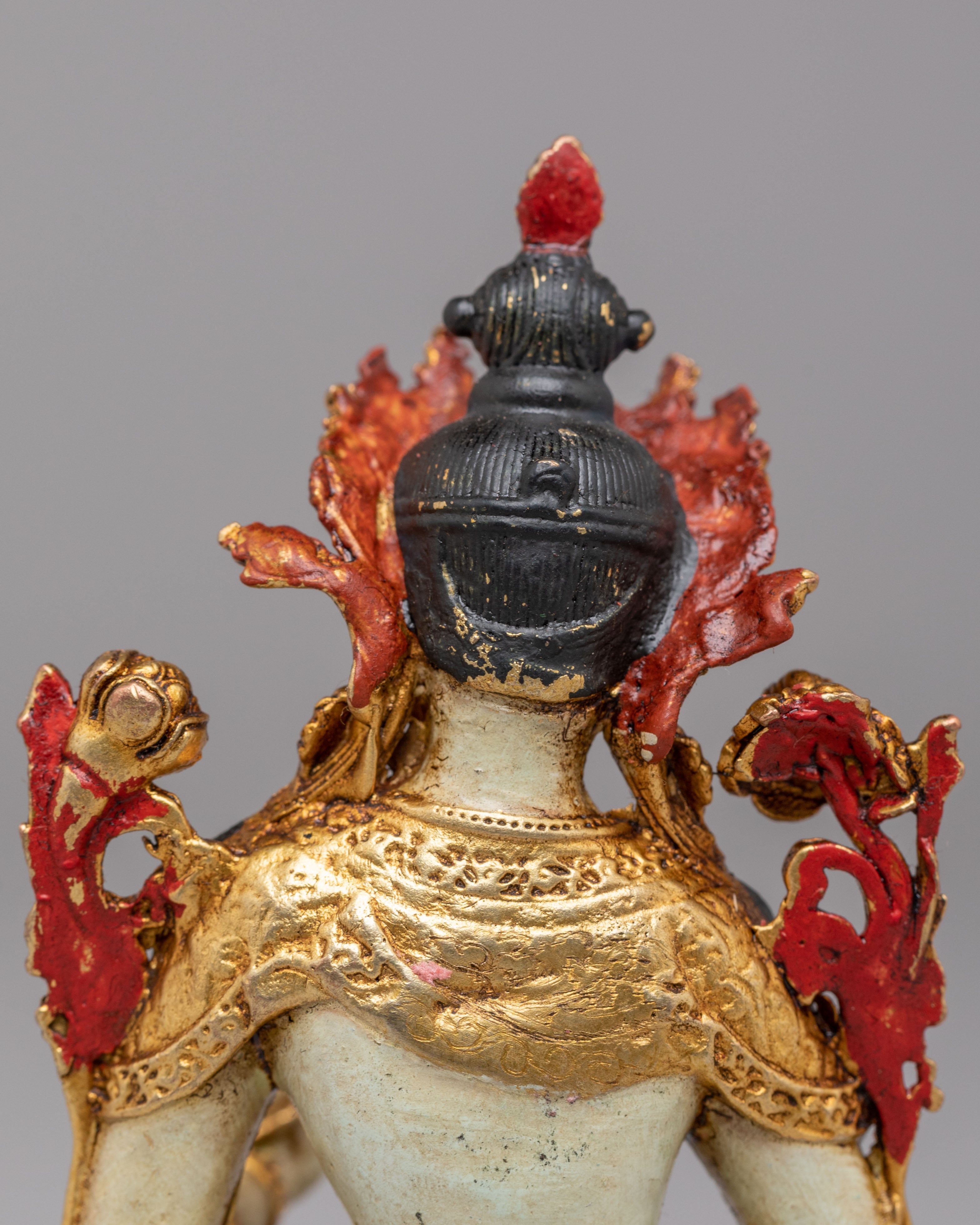Sacred White Tara Goddess Statue | 24K Gold Plated Buddhist Healing Decor