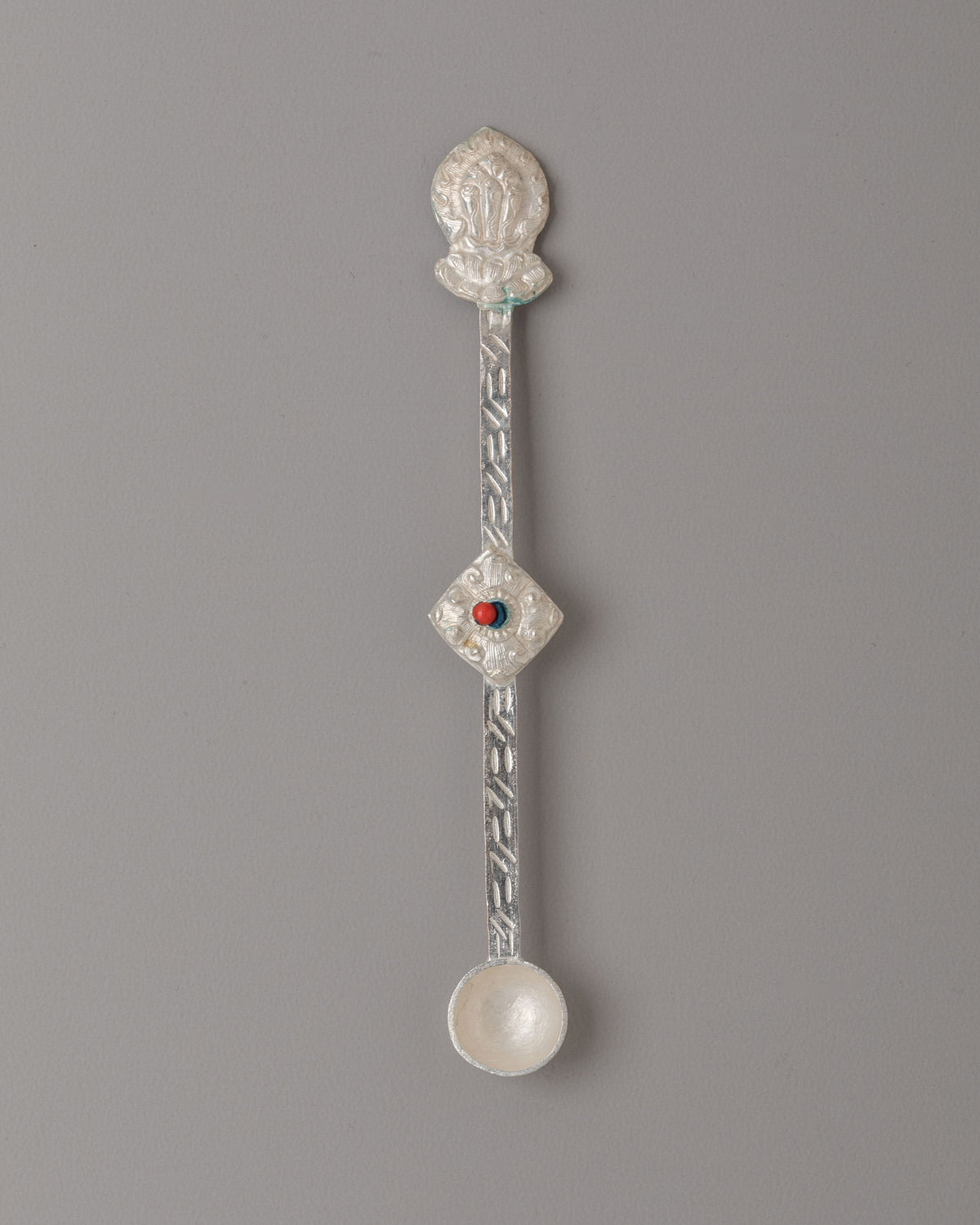 Buddhist Offering Spoons | Silver Plated Copper Altar Utensils