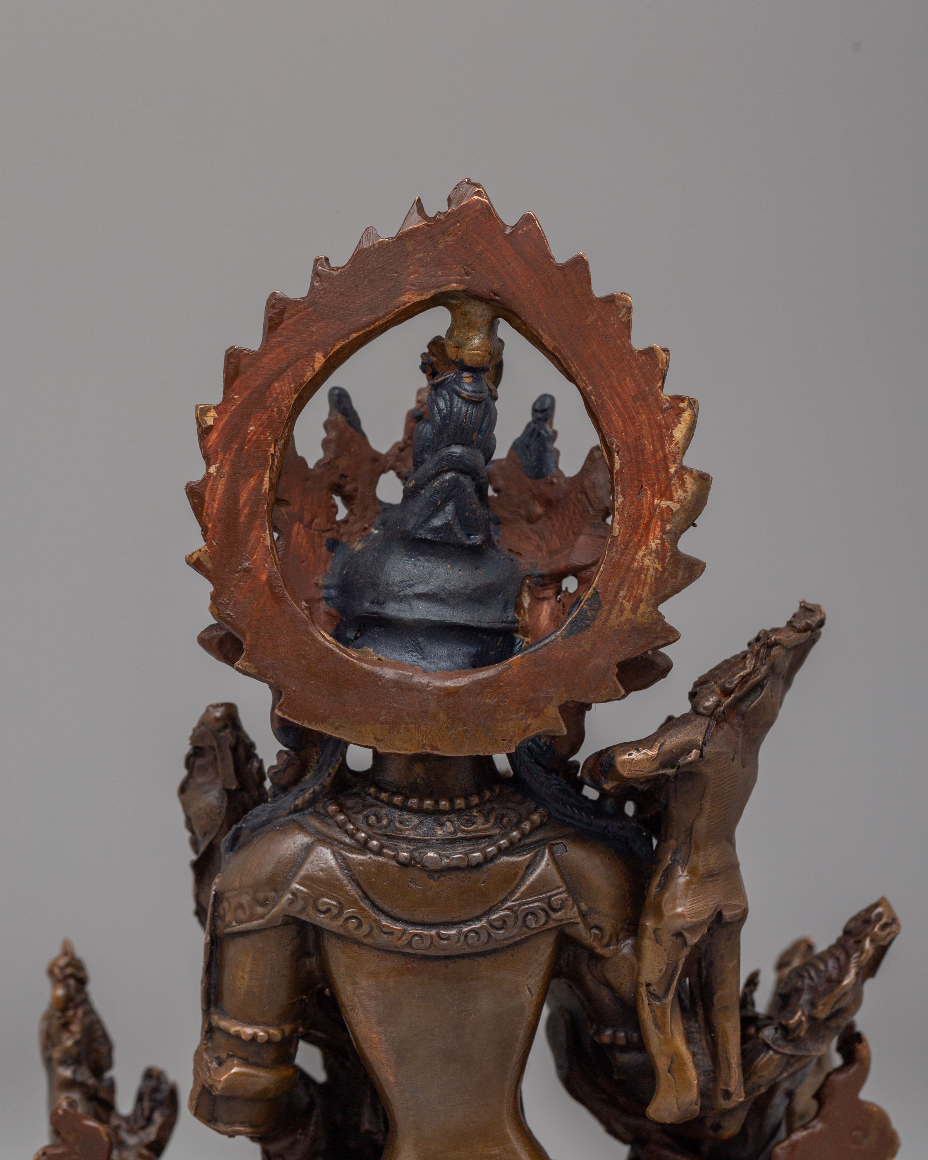 Sacred Harati Mata Statue | Oxidized Copper Body with Acrylic Color