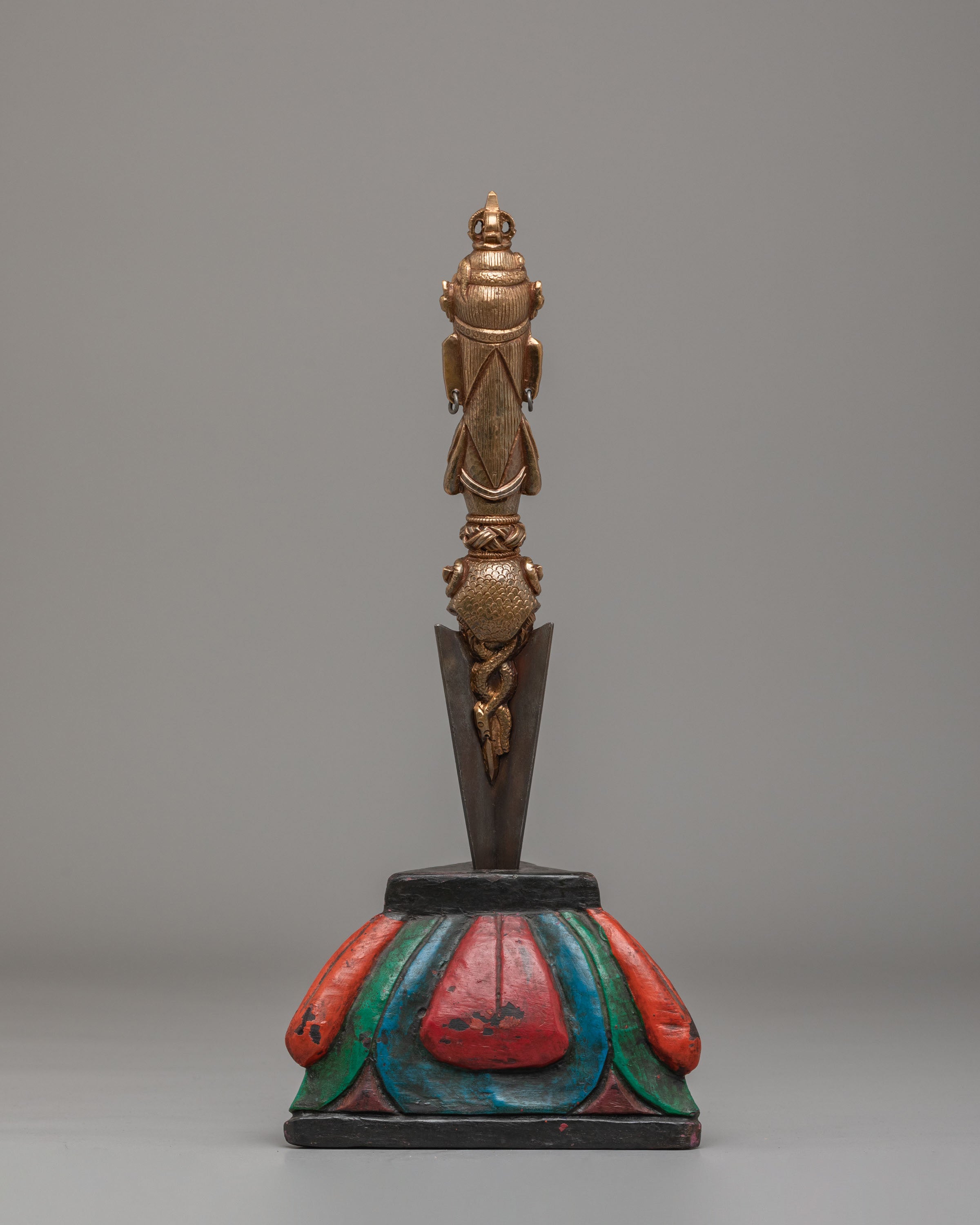 Traditional Ritual Phurba Dagger | Handcrafted Bronze & Iron Blade
