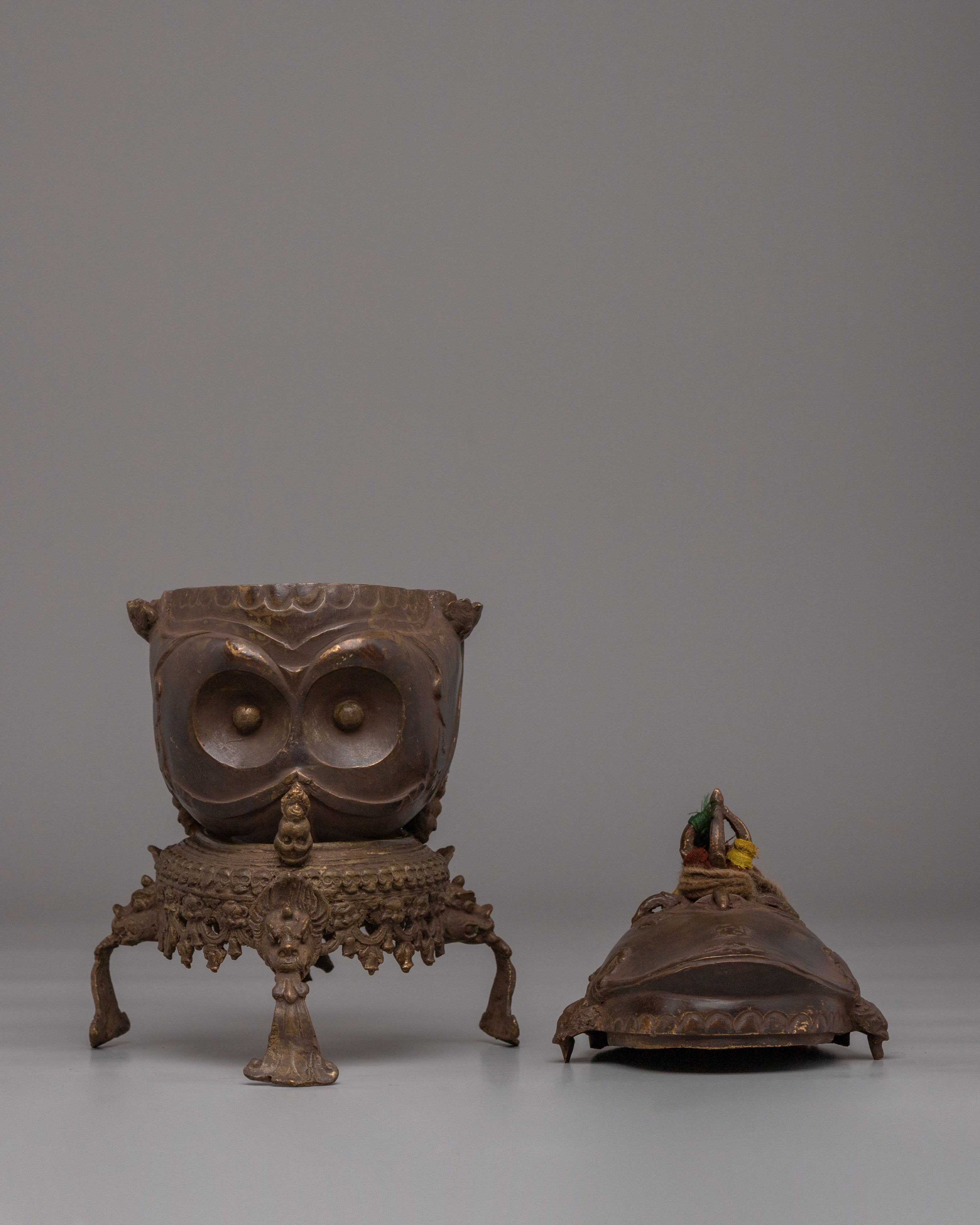 Sacred Kapala for Ritual | Tibetan Brass Skull Cup