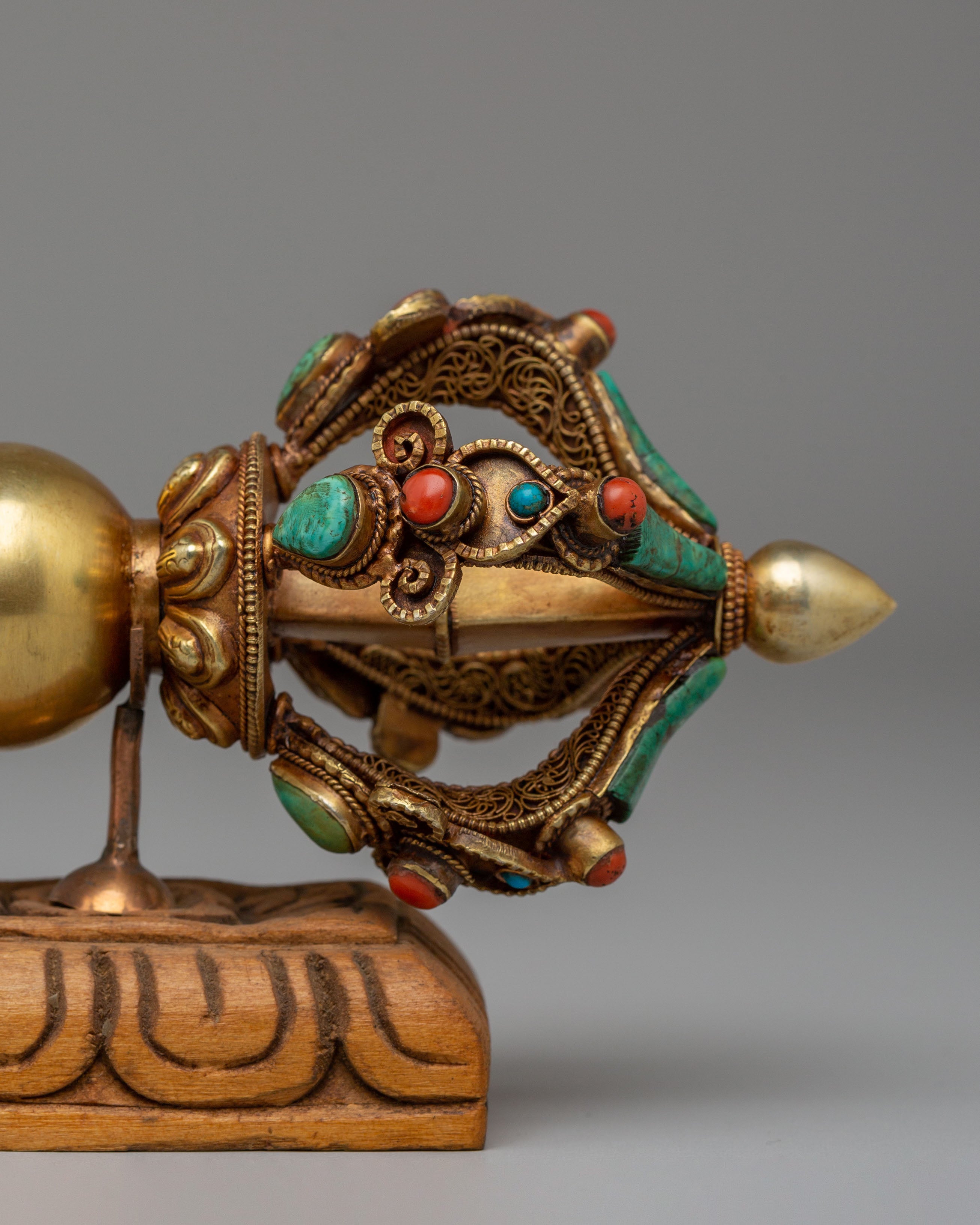 Handmade Buddhist Vajra With Stand | Tibetan Thunderbolt Dorje