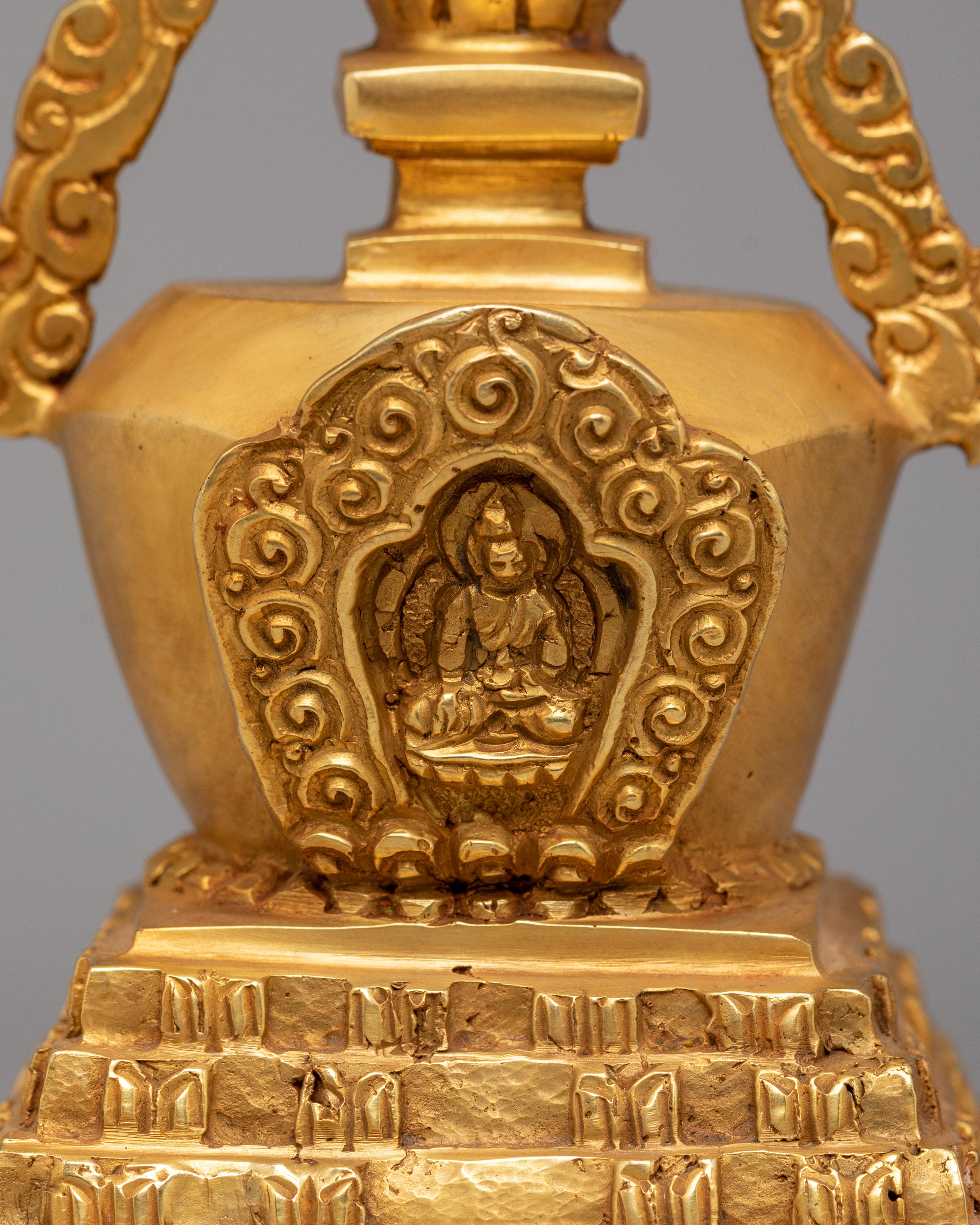 Scared Stupa for Rituals | 24K Gold Plated Buddhist Sacred Art