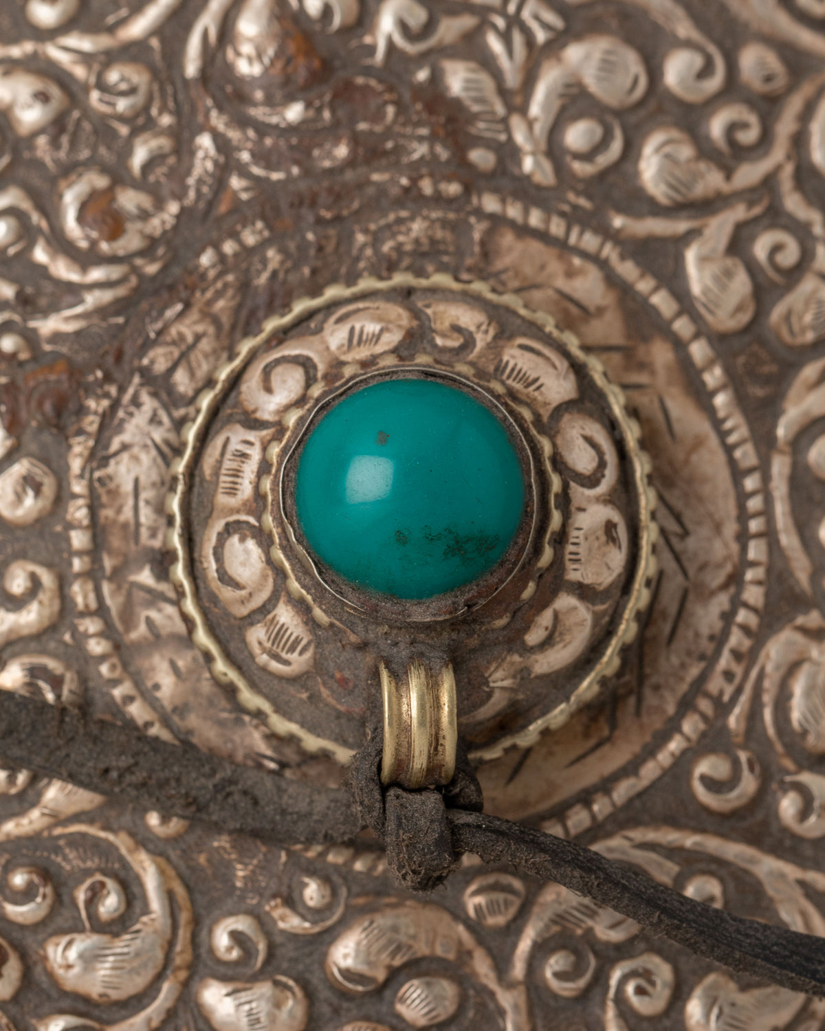 Decorative Snuff Bottle | Handcrafted Silver Vessel with Turquoise Detail