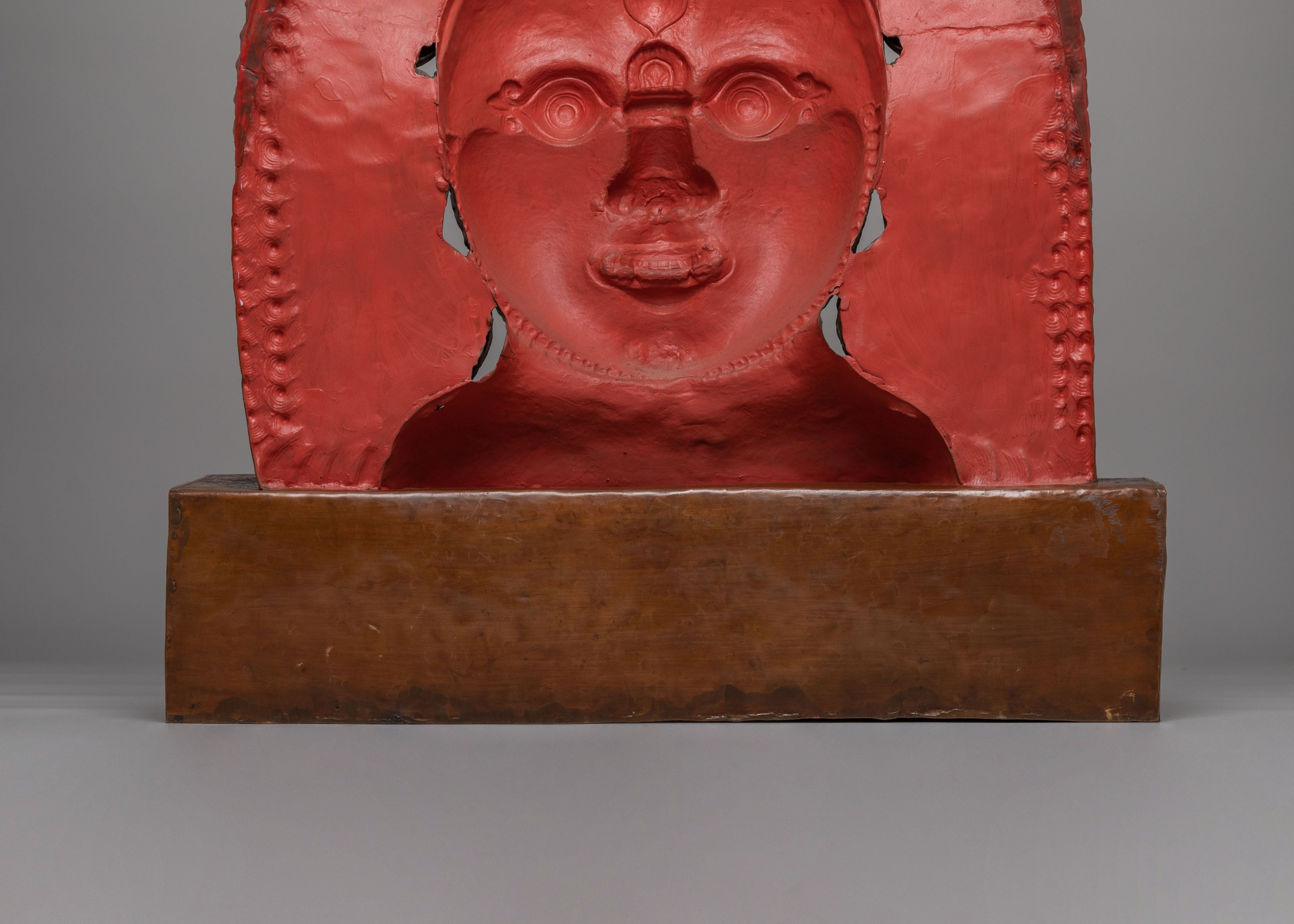 Handcrafted Bhairav Wall Sculpture: A Divine Protector for Your Space