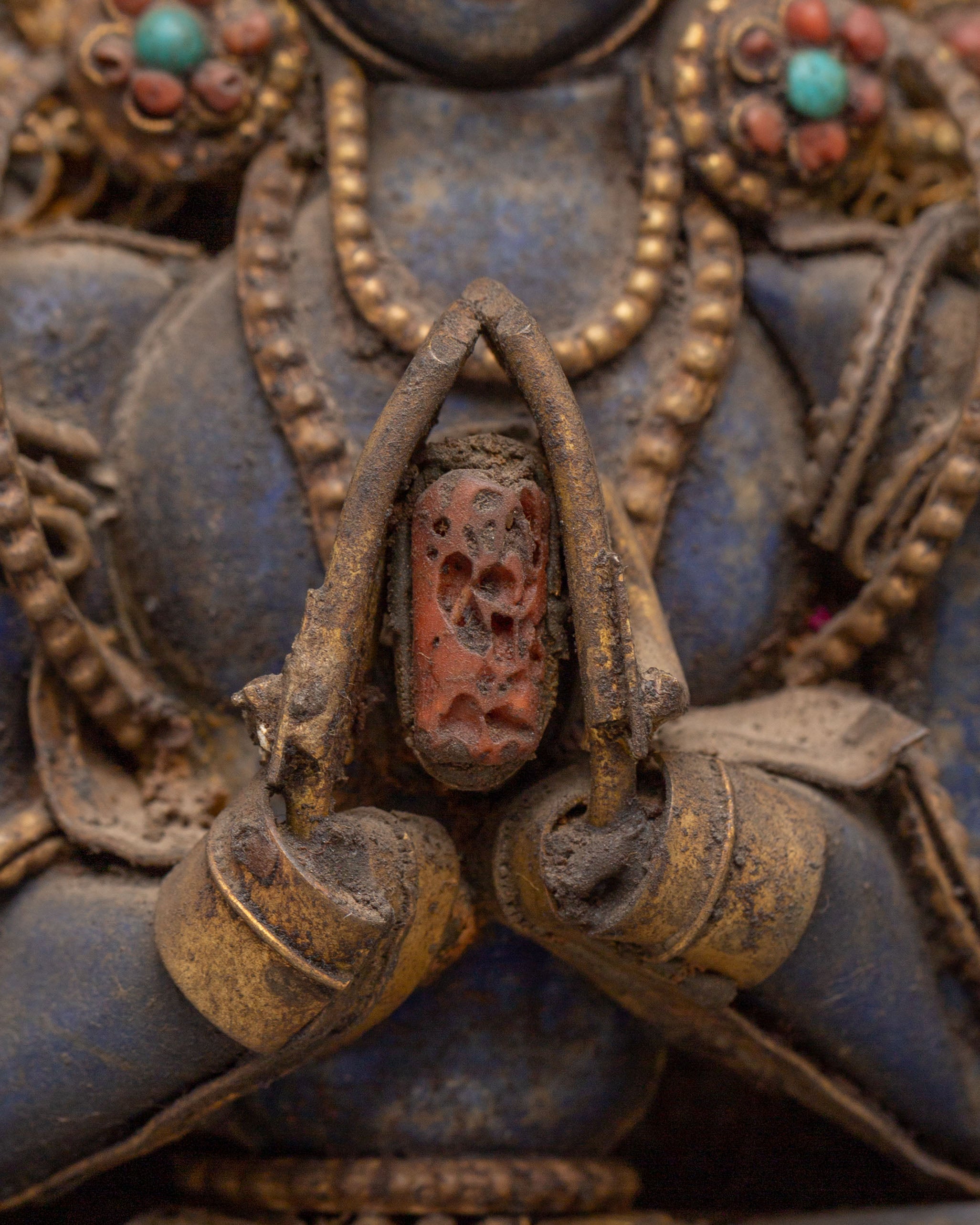 Tibetan Chenrezig Wall Hanging | Metal Thangka For Decor
