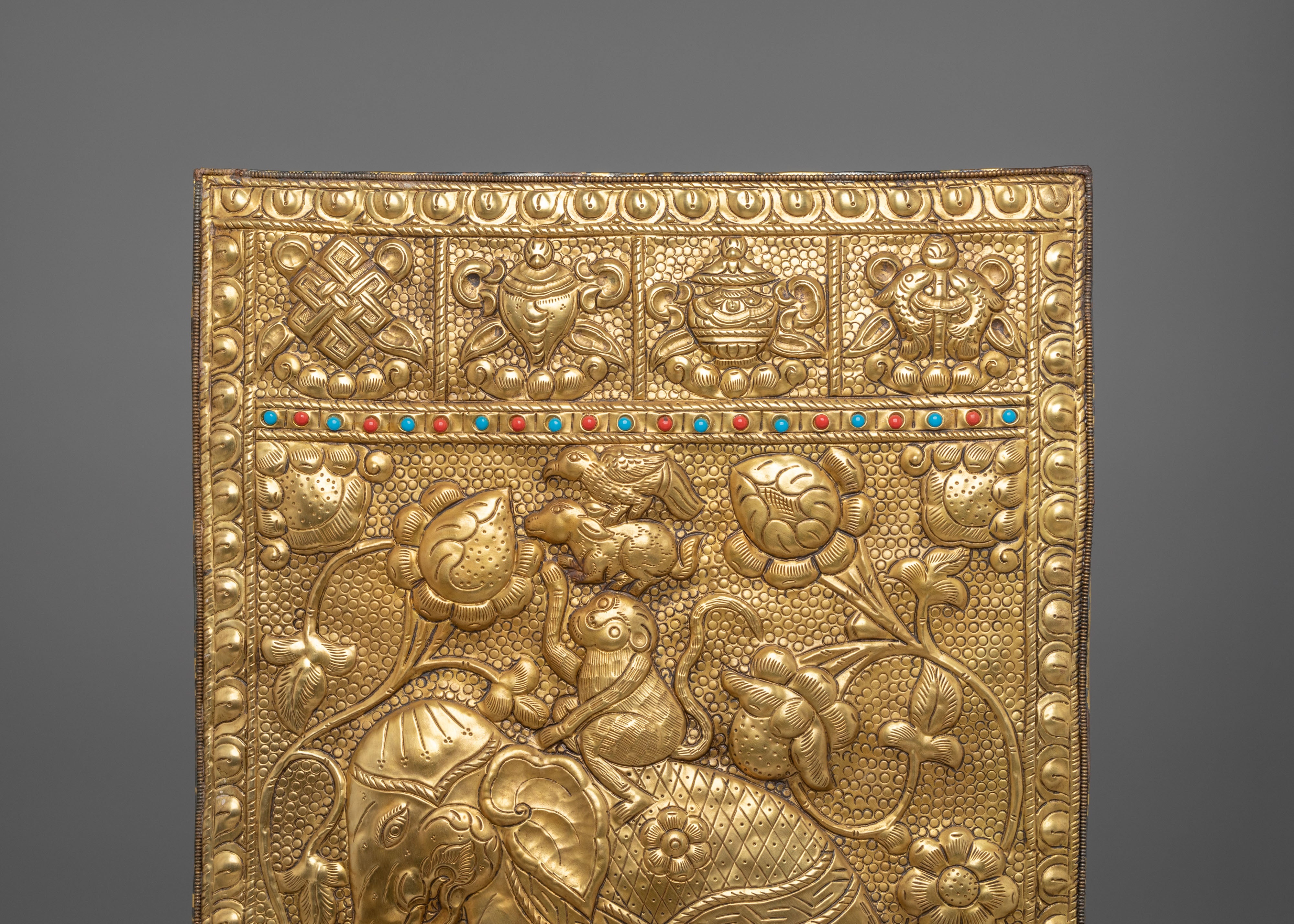 Himalayan Four Harmonious Animals Wall Hanging | Sacred Decor for Meditation and Home