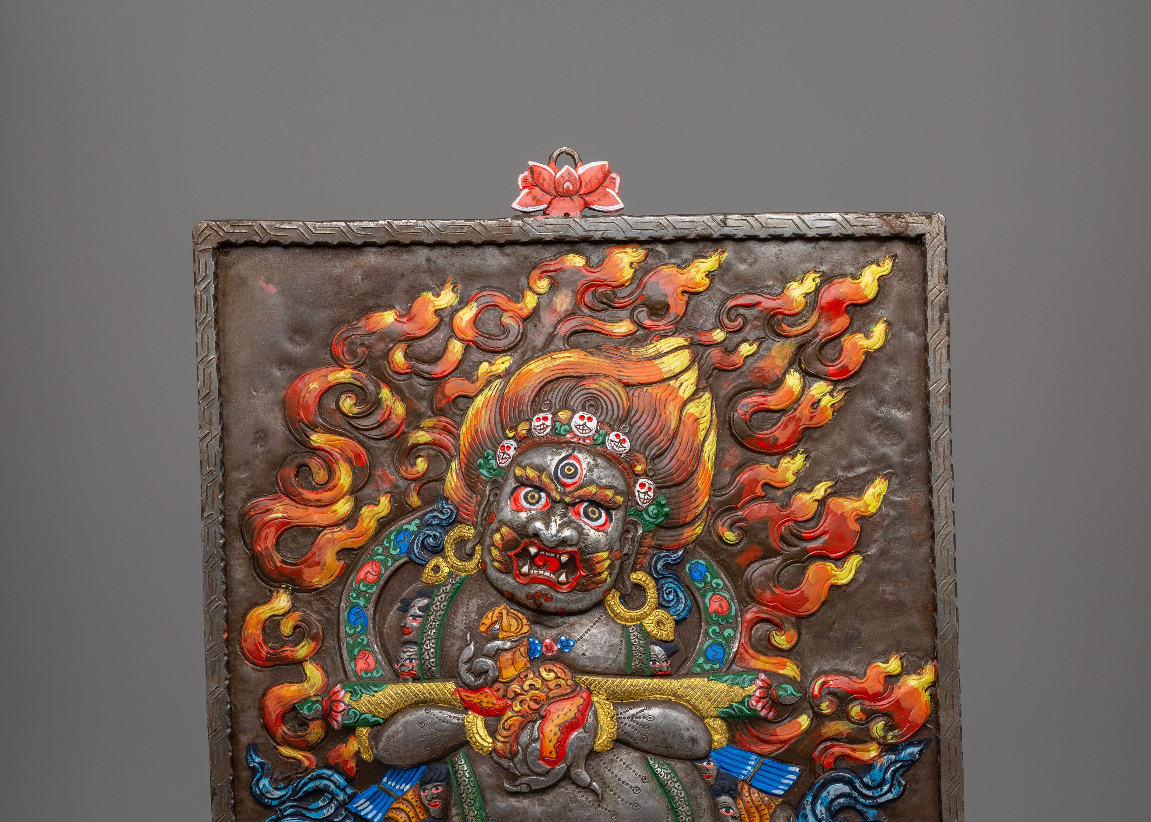 Shakya Mahakala Wall Hanging | Protection Wall Decor for Spiritual Practice