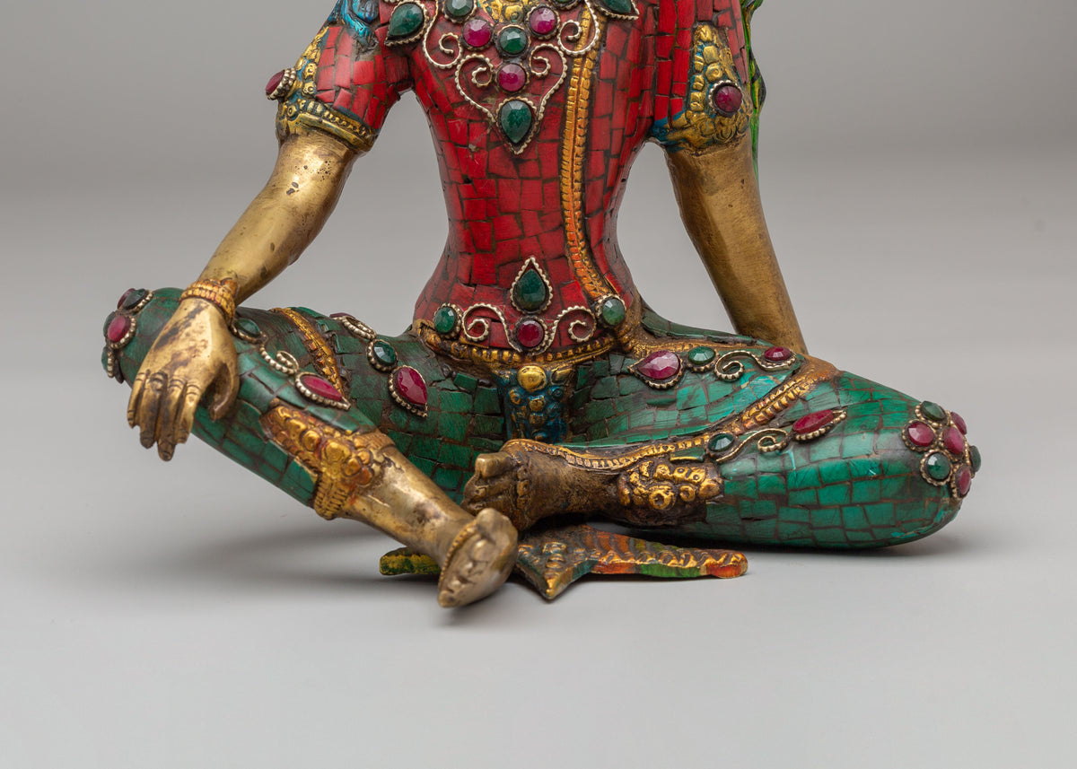 Traditional Lord Indra Spiritual Statue | Hindu Deity Sculpture