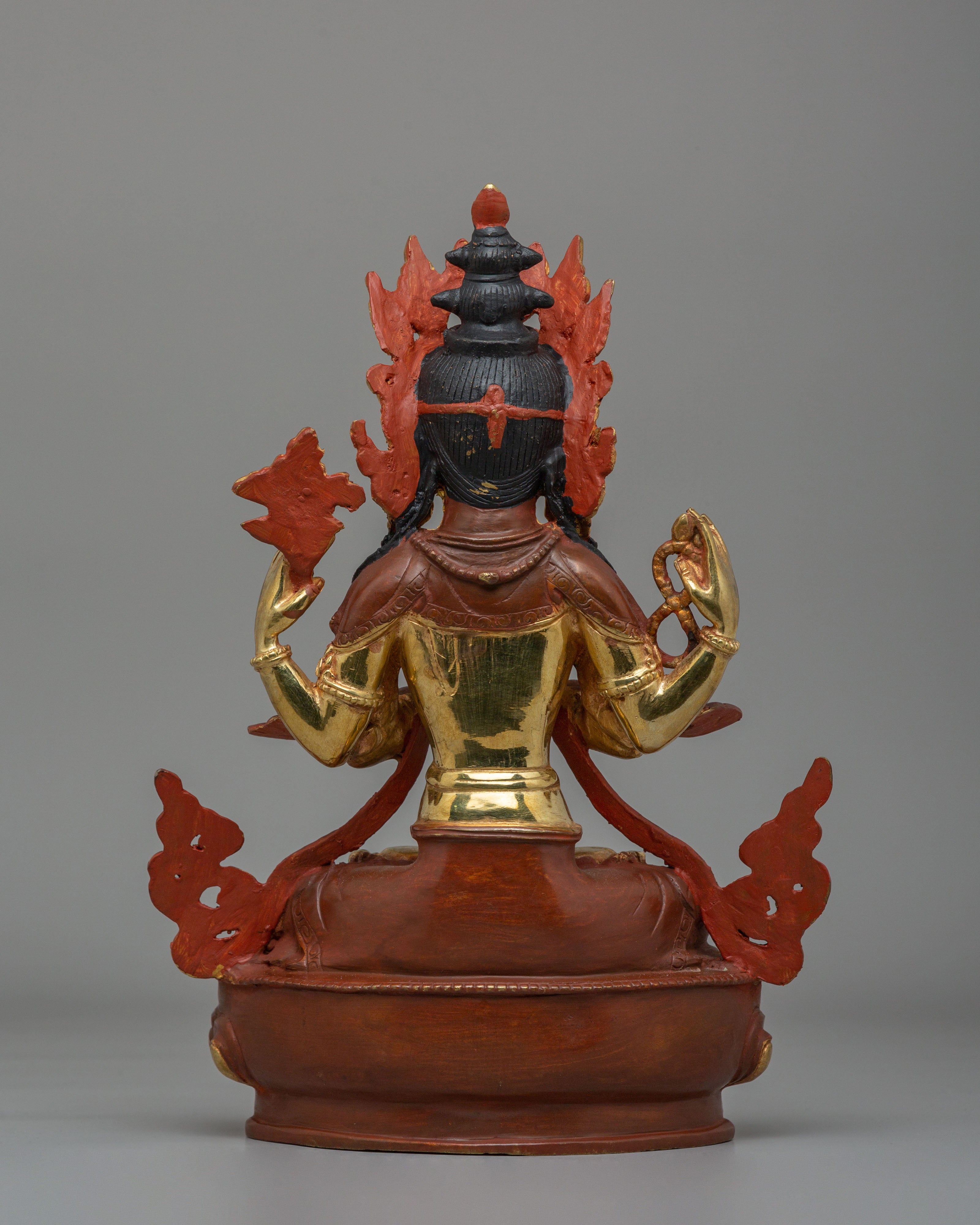 Handmade Four Armed Chenrezig Statue | Tibetan Bodhisattva of Compassion
