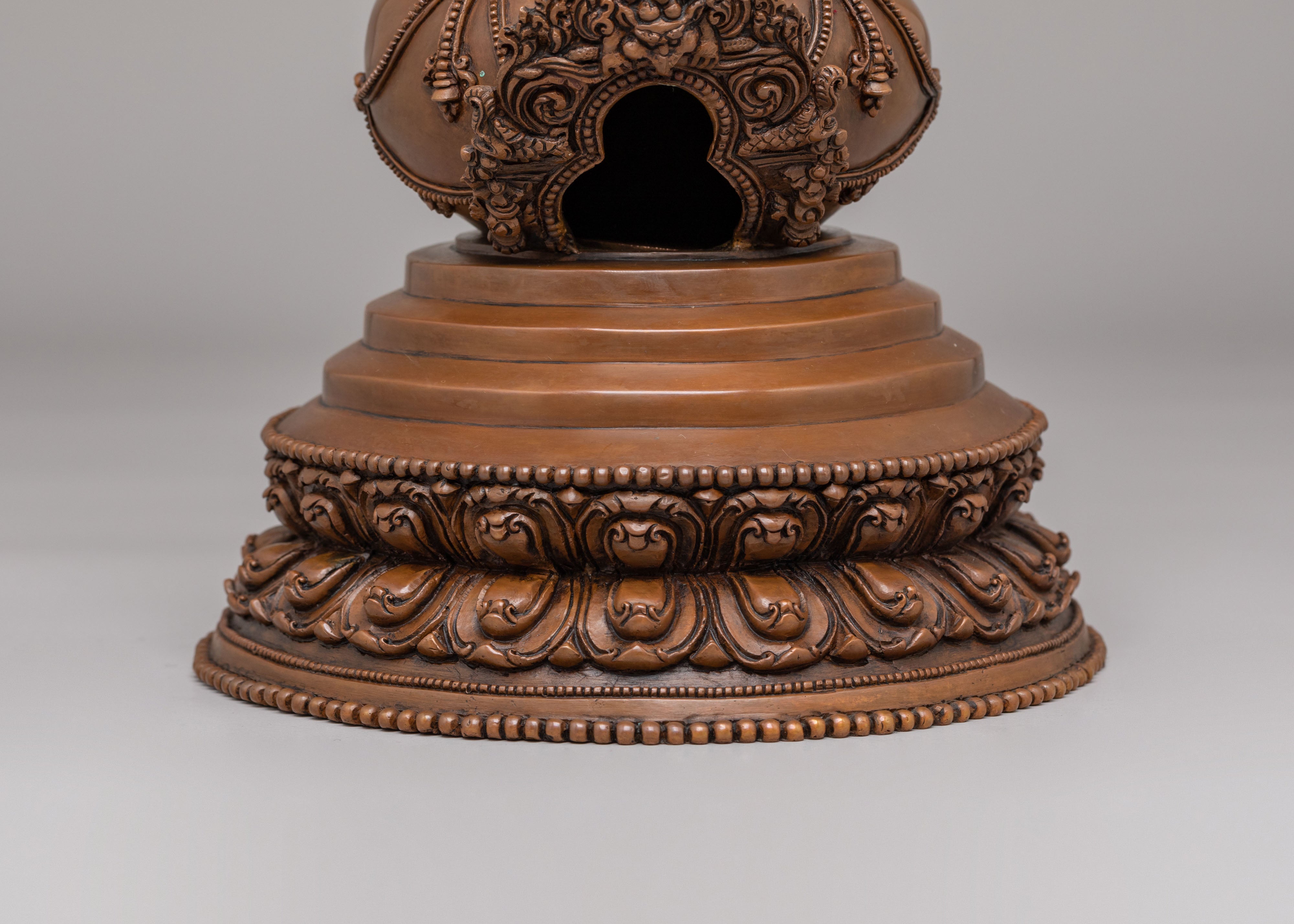 Handcrafted Altar Kadampa Stupa | Oxidized Copper Body