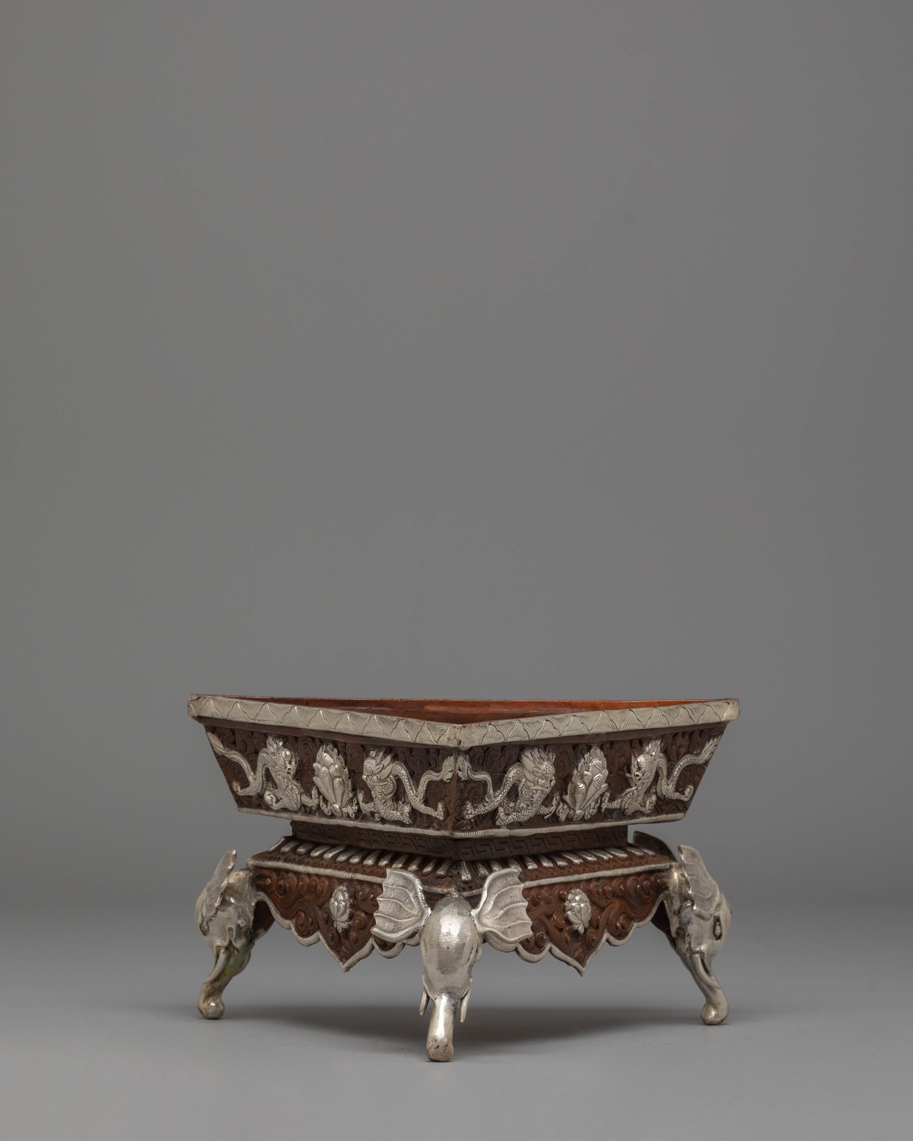 Decorative Silver Plated Incense Burner | Handcrafted Copper Incense Holder