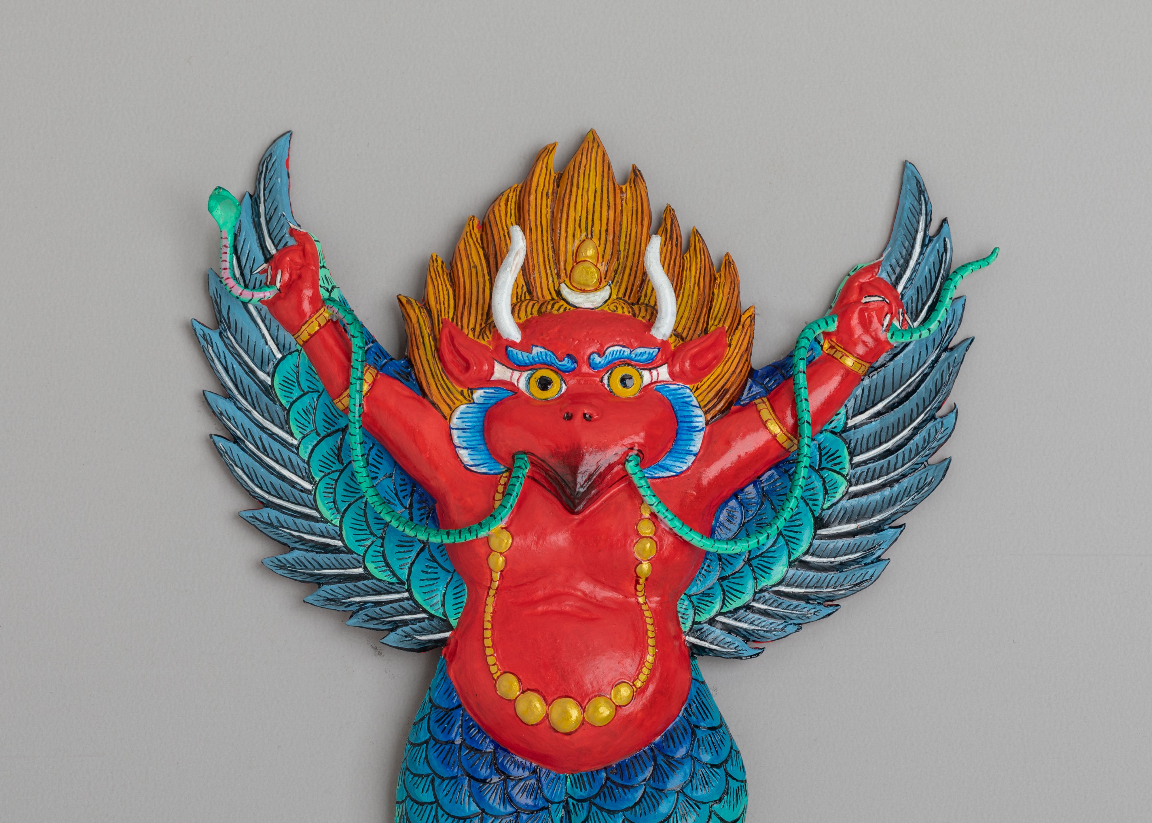 Buddhist Garuda Wall Hanging | Handcrafted Protector Wall Decor