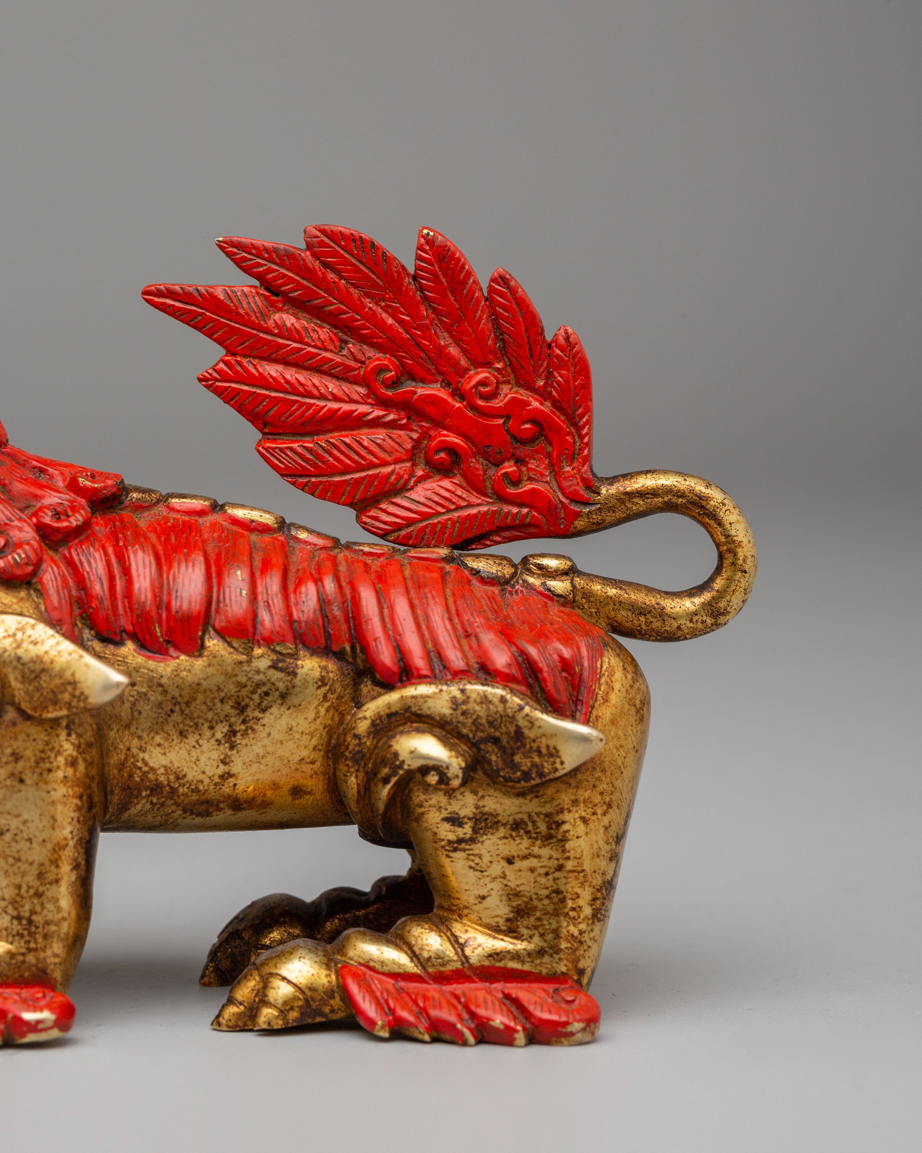 Traditional Decorative Lion Set | Handcrafted Copper Lion Figurines