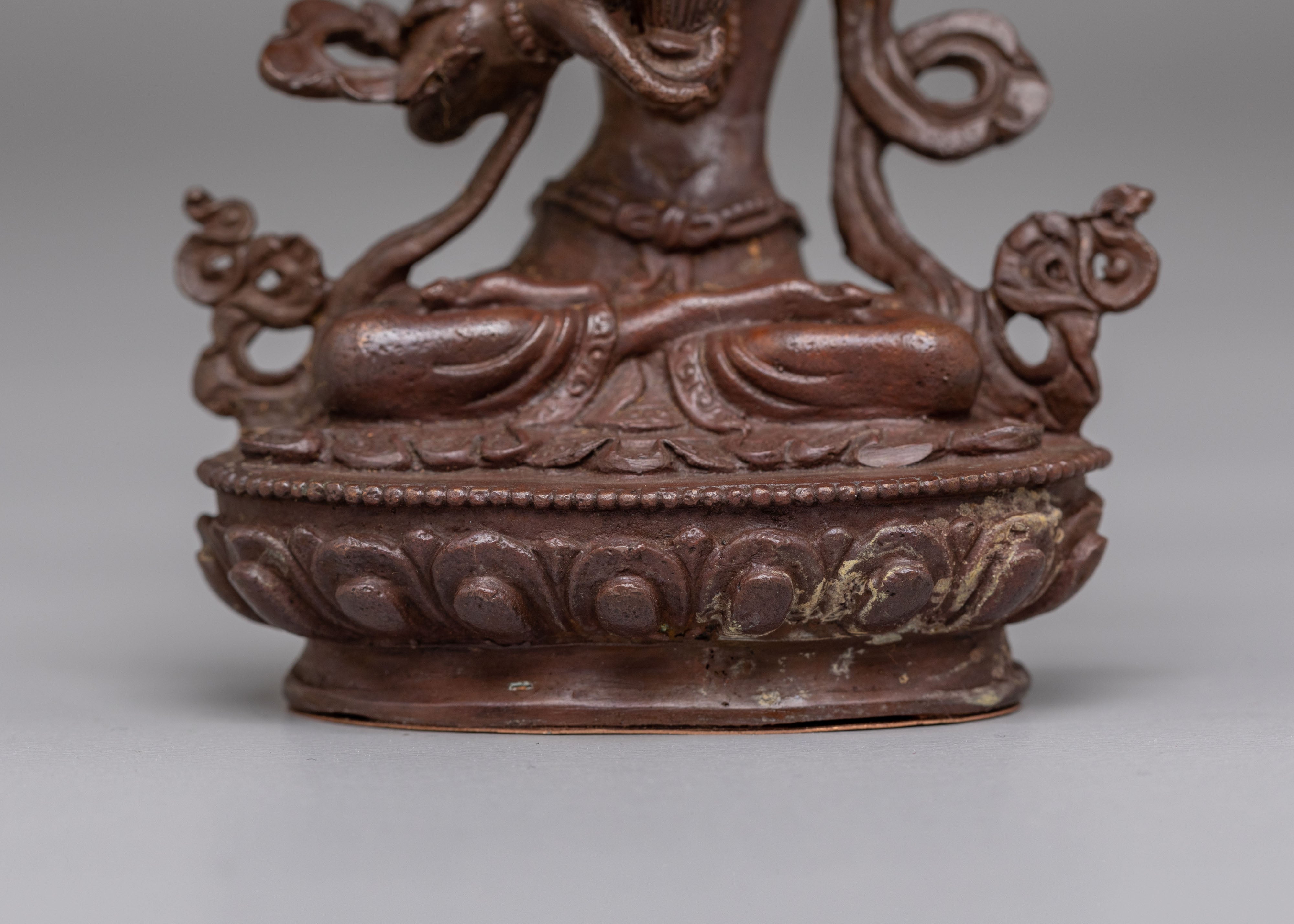 Handmade Three Deity Set | Oxidized Copper Altar Statues