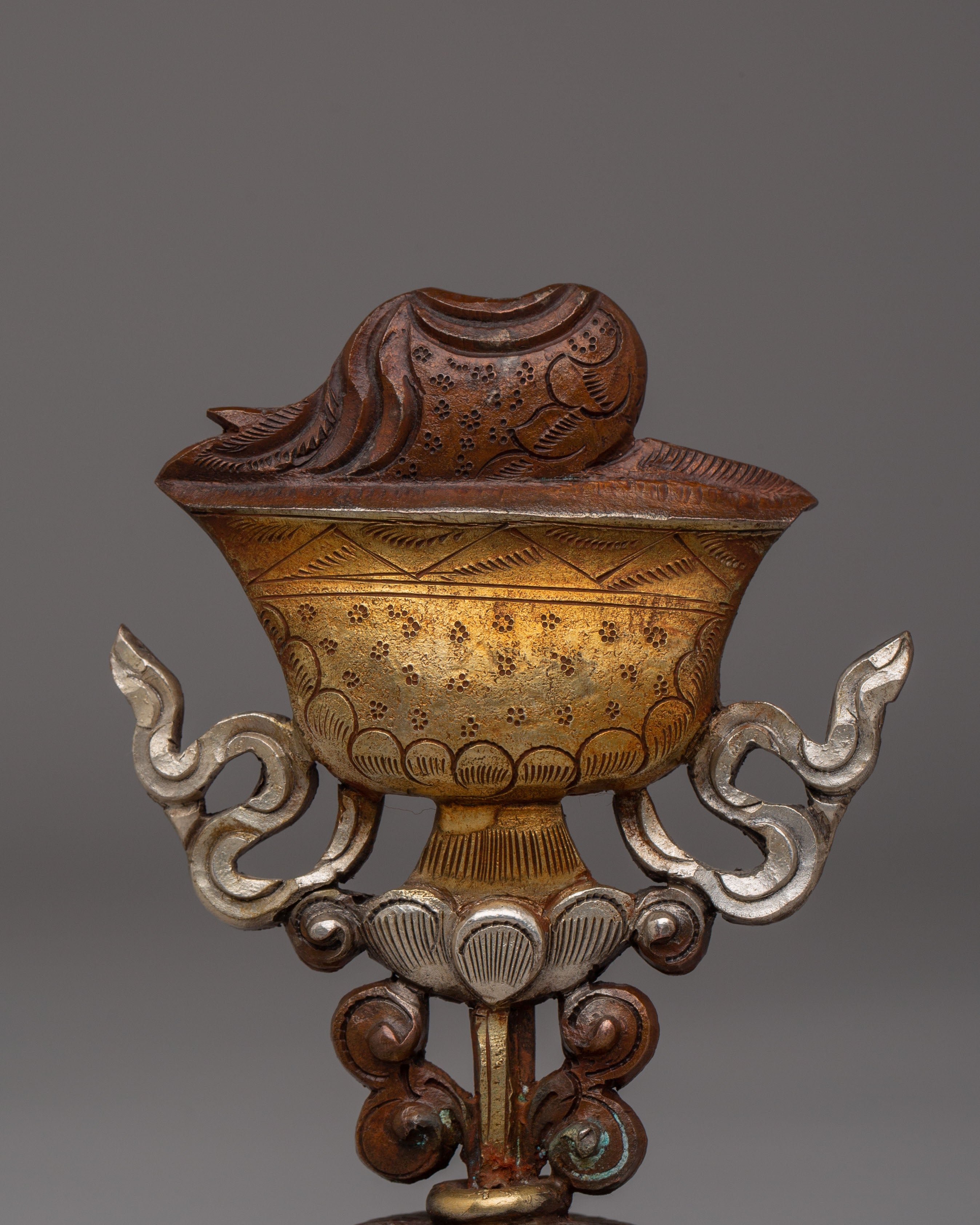 Oxidized Copper Raja Rani Set | Elegant Copper and Gold-Plated Figurines