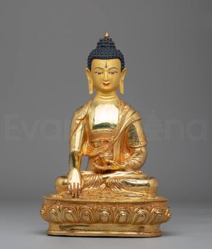 Handmade Golden Statue of Shakyamuni Buddha | Symbol of Wisdom & Enlightenment