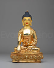 Handmade Golden Statue of Shakyamuni Buddha | Symbol of Wisdom & Enlightenment