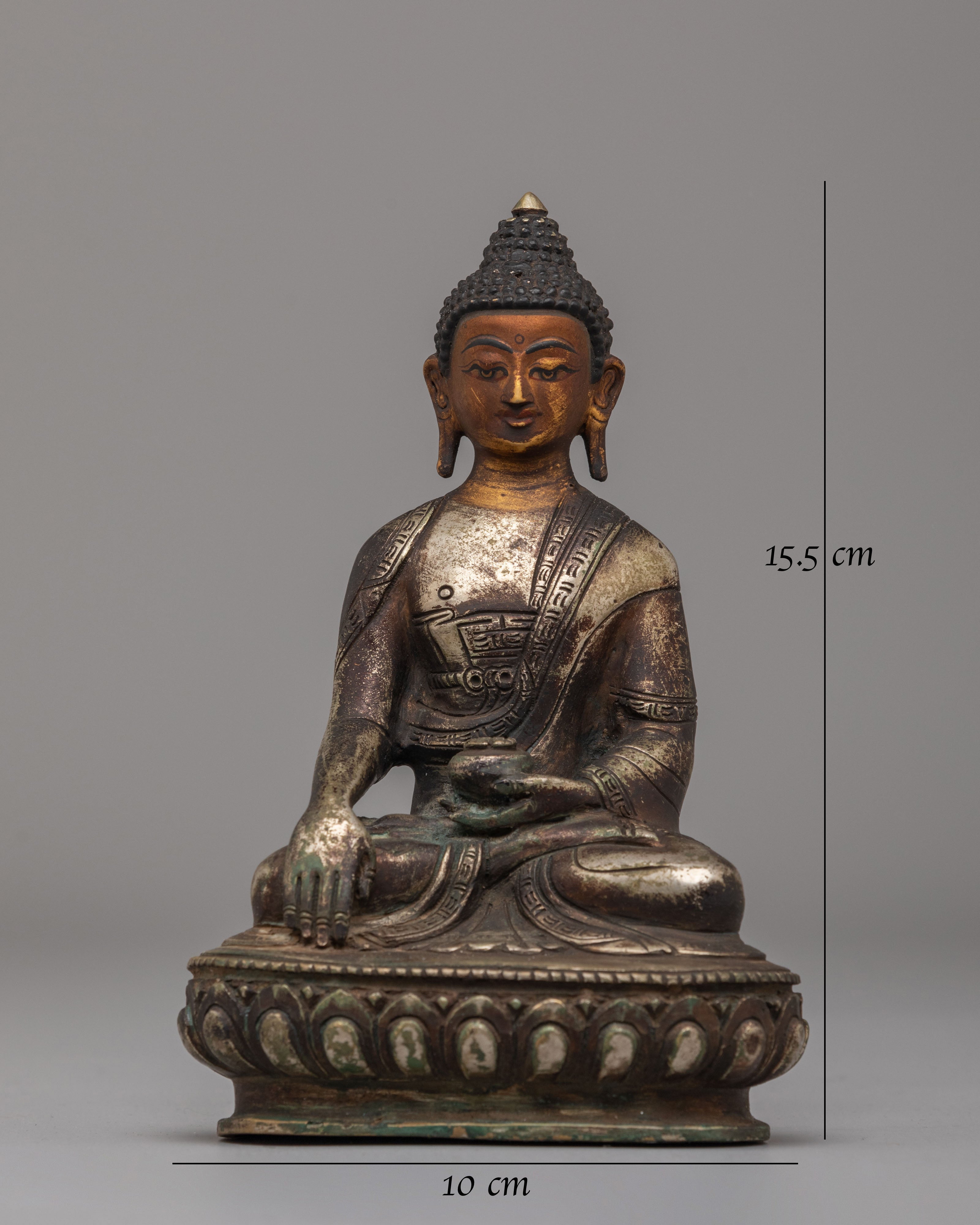 Enlightened Buddha Shakyamuni Statue | Antique Finish Buddhist Art