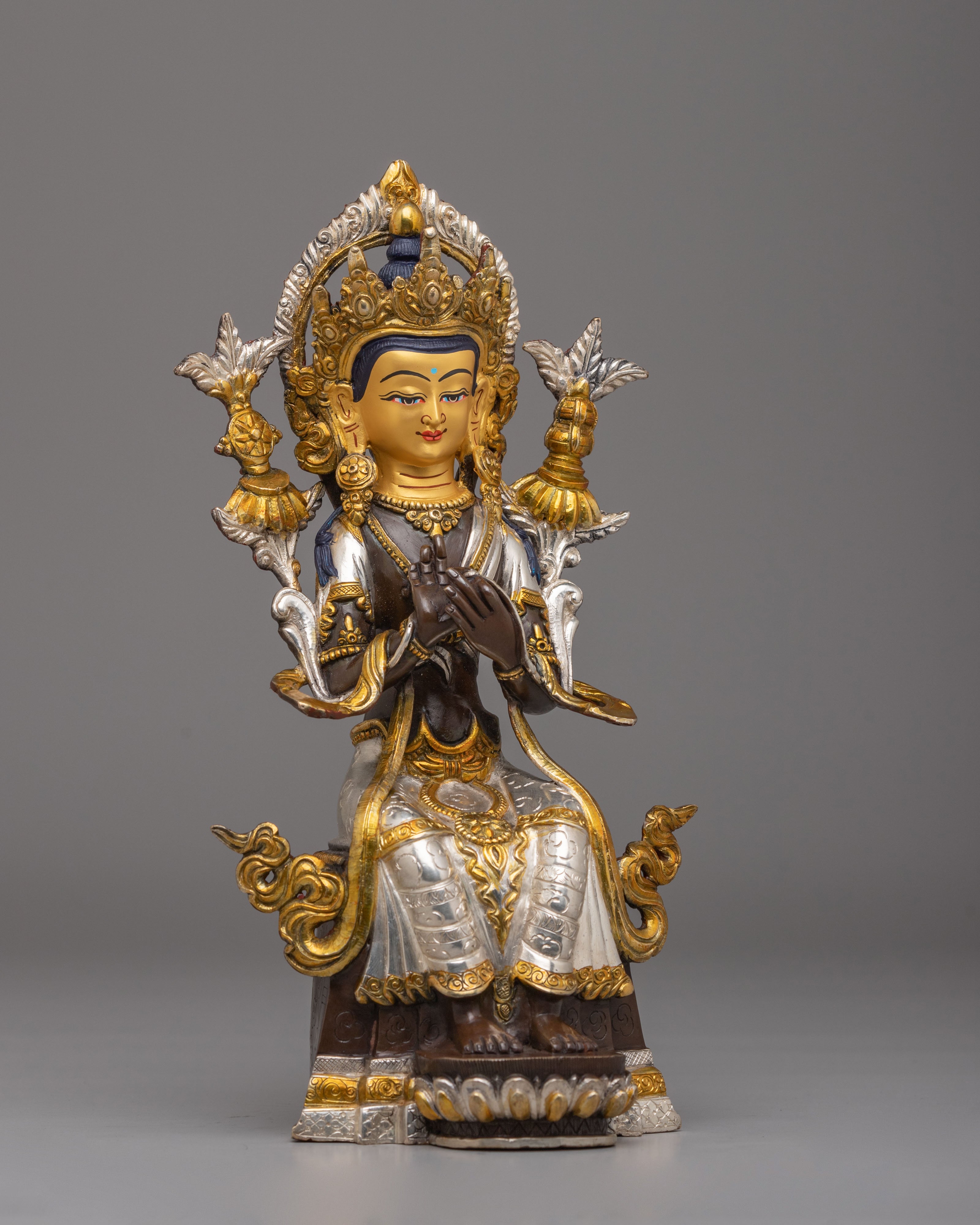 Sacred Maitreya Buddha Statue | 24K Gold Plated Buddhist Art