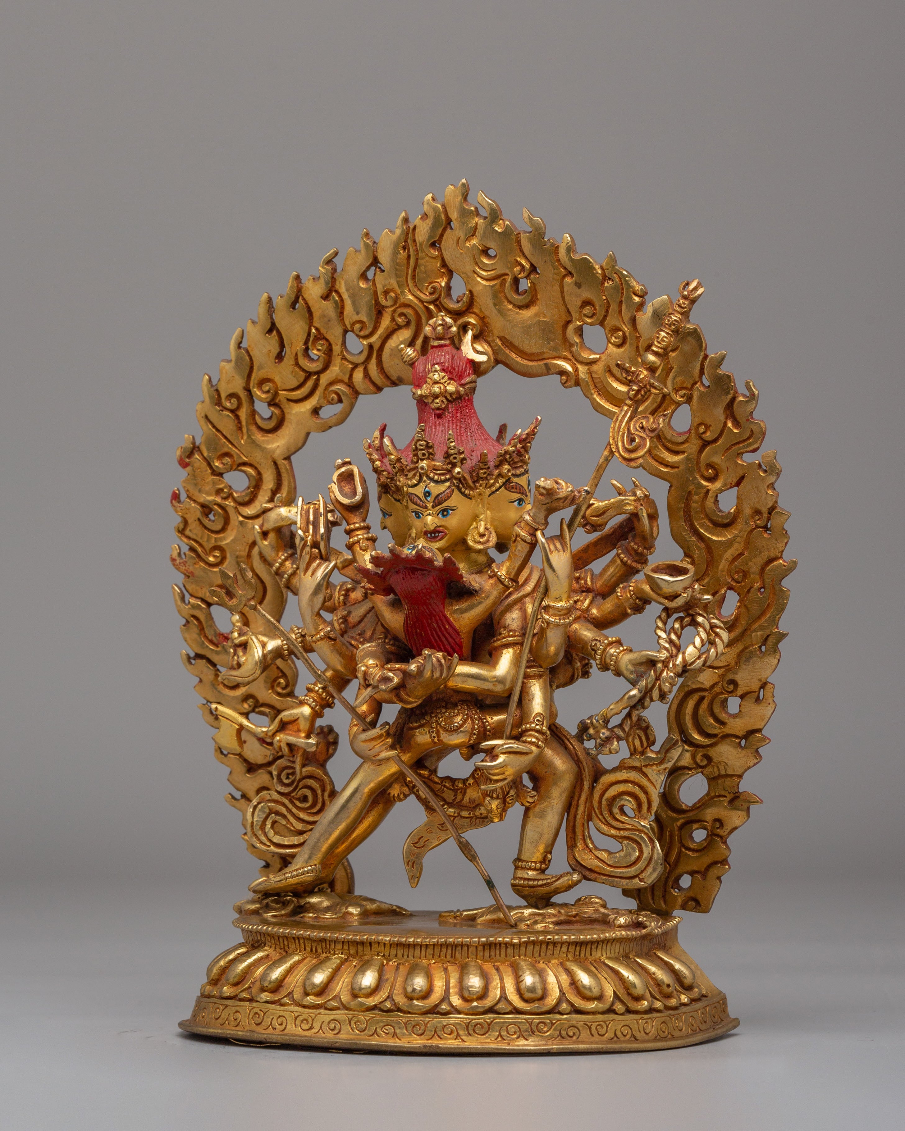 Buddhist Chakrasamvara With Consort Statue | Handmade Tantric Deity Sculpture