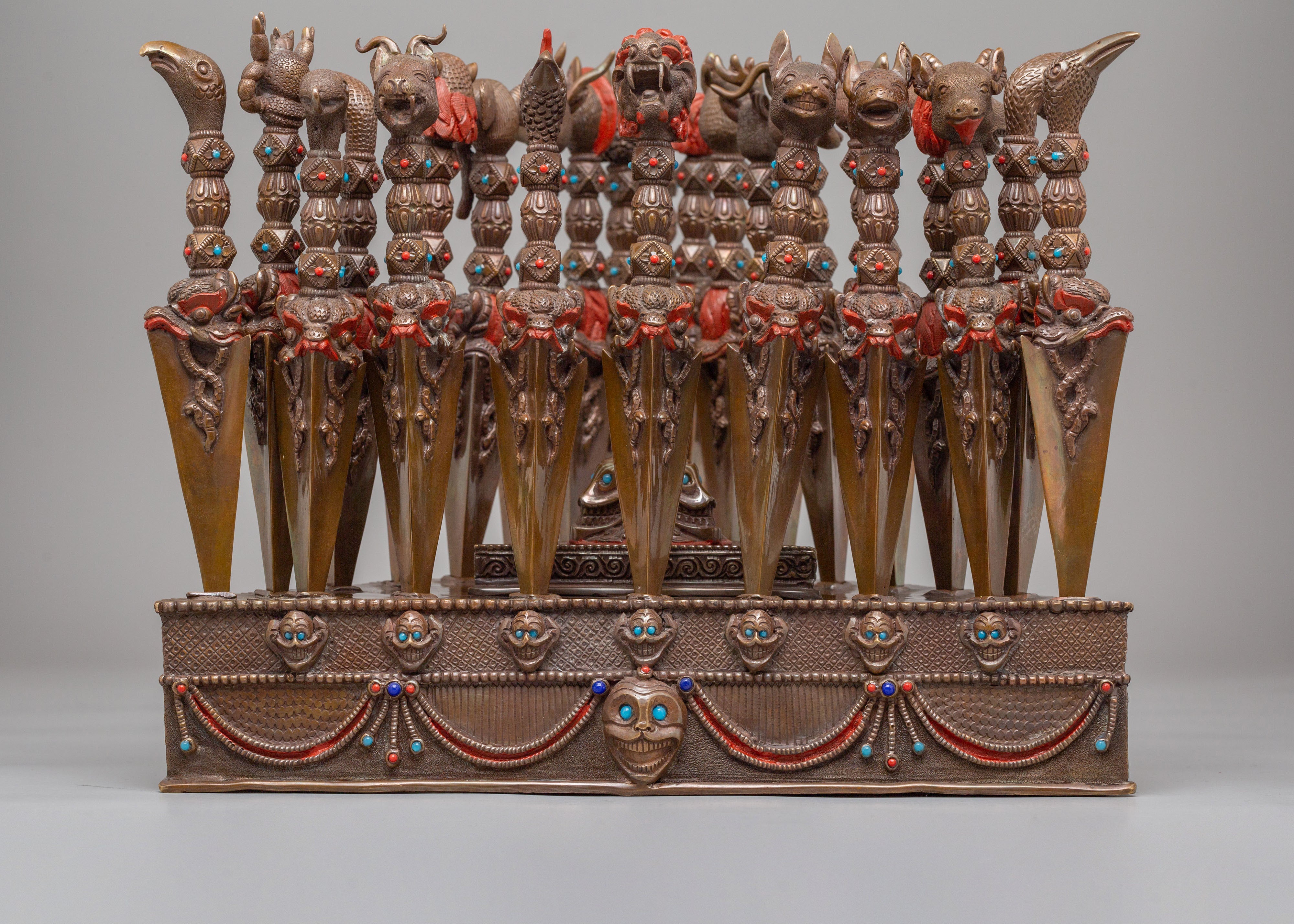 Ceremonial Phurba Set for Rituals | Tibetan Buddhist Knife Set