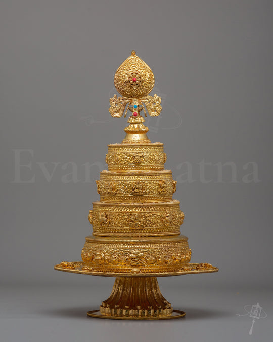Traditional Offering Mandala | Tibetan Buddhist Offering Vessel