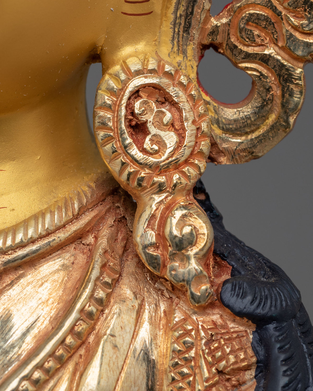 Traditional Amitayus Sculpture | 24K Mercury Gold Plated Copper Statue