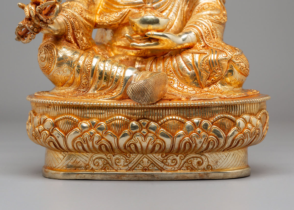 Traditional Guru Rinpoche Sculpture | Handmade Tibetan Deity Statue