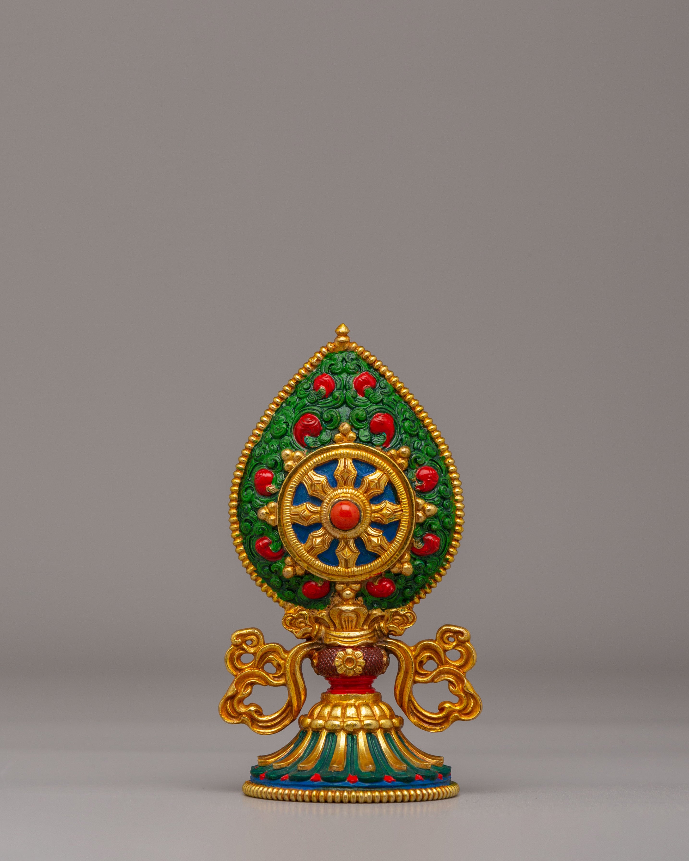 Tibetan Dharma Wheel For Altar | Sacred Symbol of Enlightenment