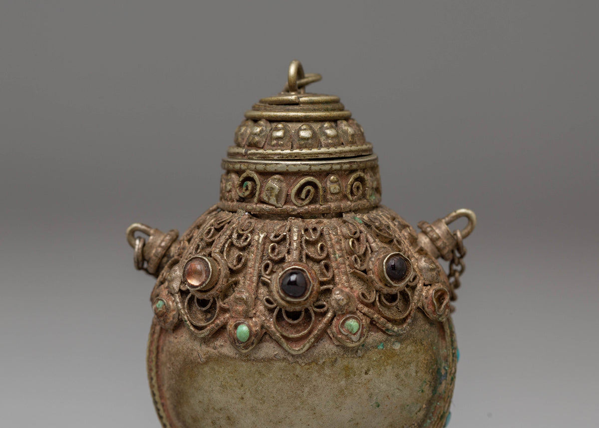 Decorative Crystal Snuff Pot |  Spiritual Piece for Ritual Use
