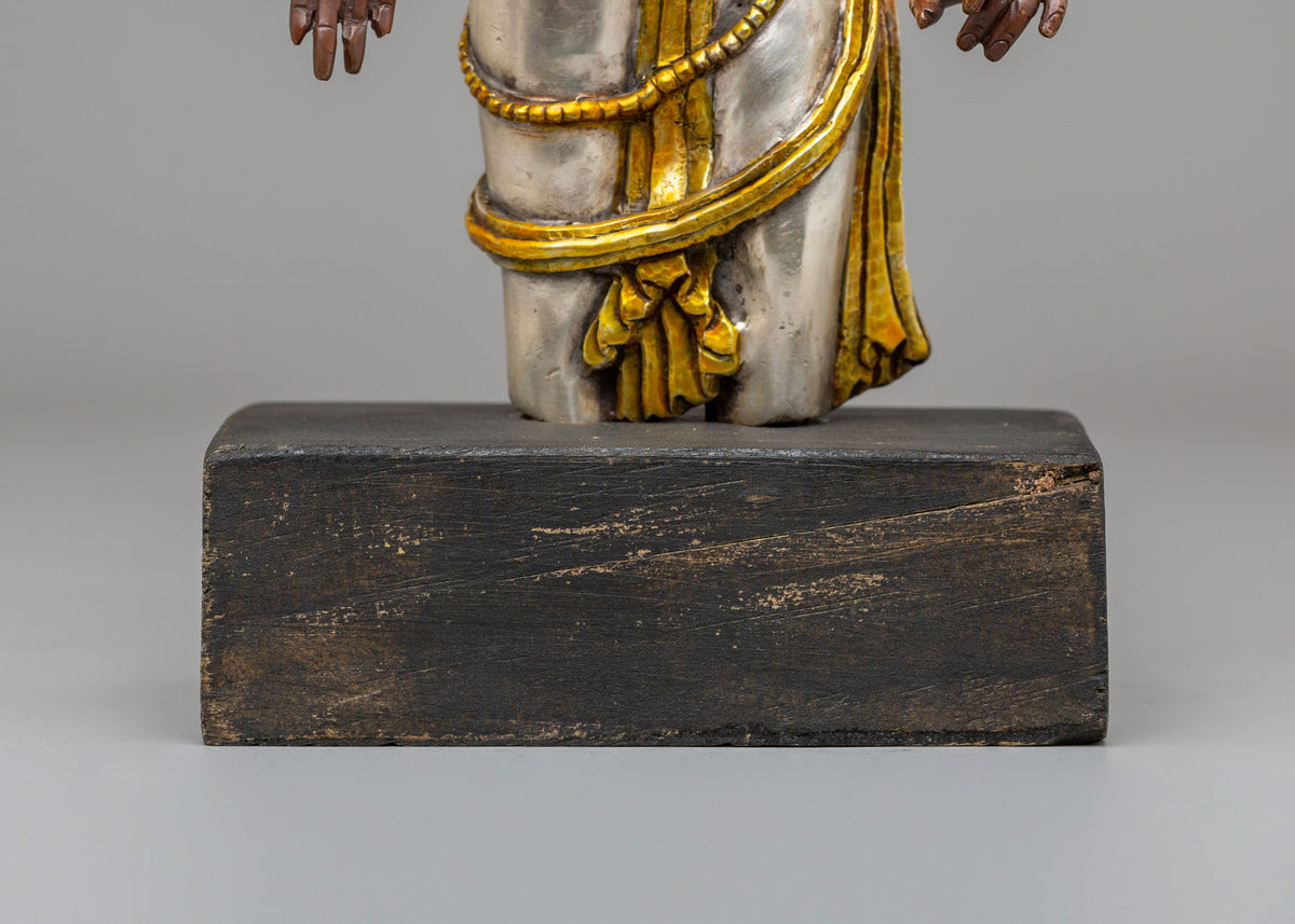 Buddhist Goddess Tara Statue | Oxidized Copper Body with Silver Gold Plating