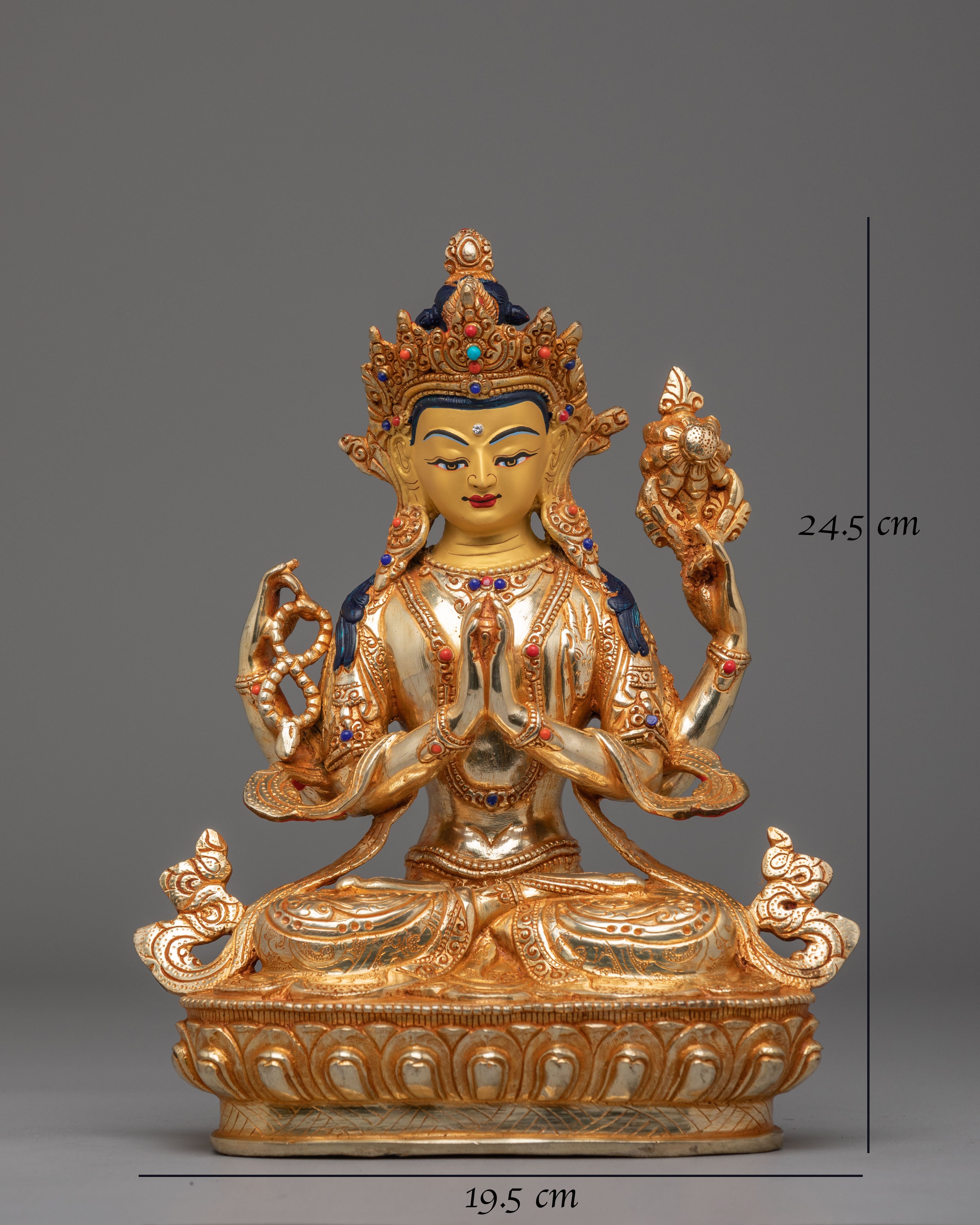 Traditional Chenrezig Altar Sculpture | Bodhisattva of Compassion