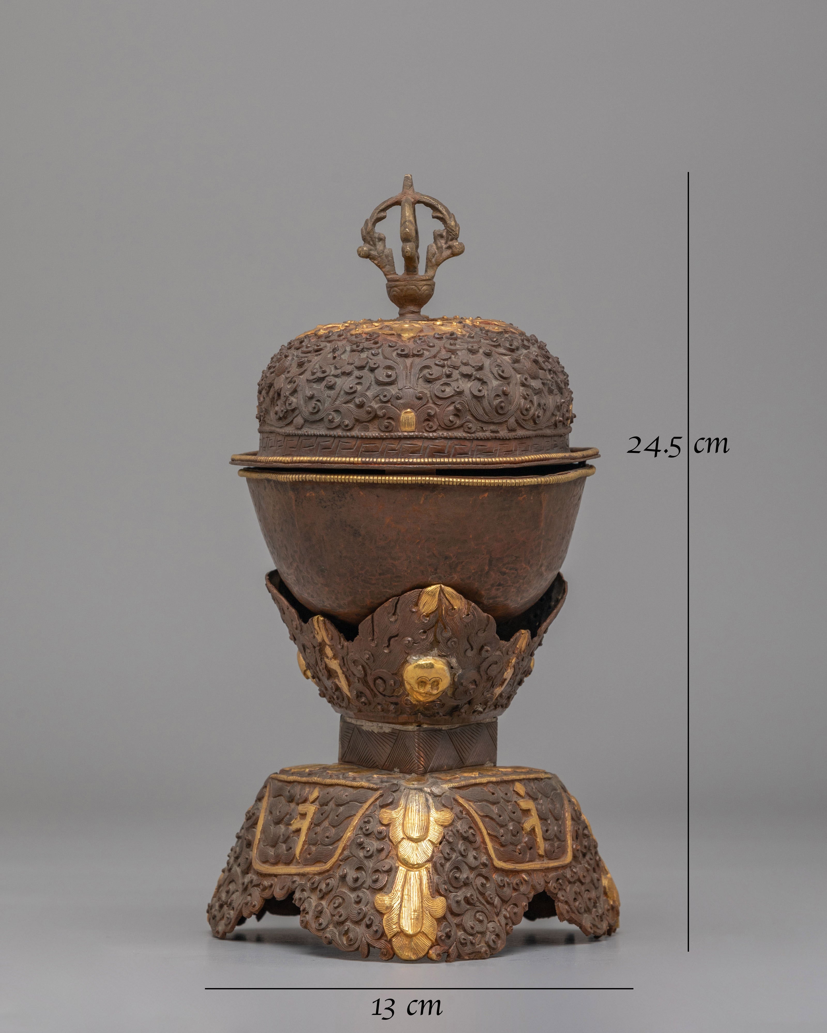 Traditional Buddhist Kapala Vessel | Skull Cup for Spiritual Ceremonies