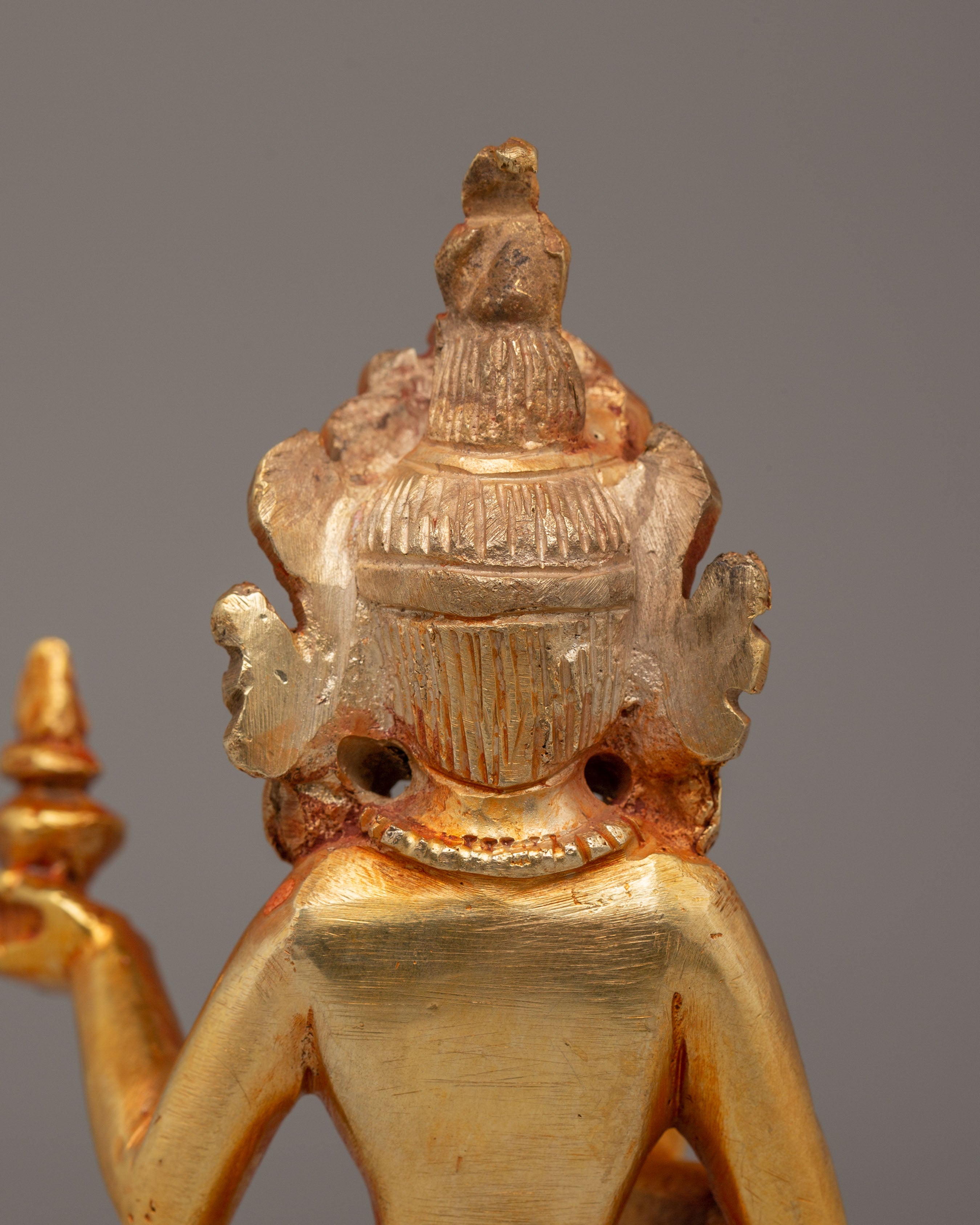 Handcrafted Mandarva Buddha Statue | Electro Gold Plated Statue for Altars