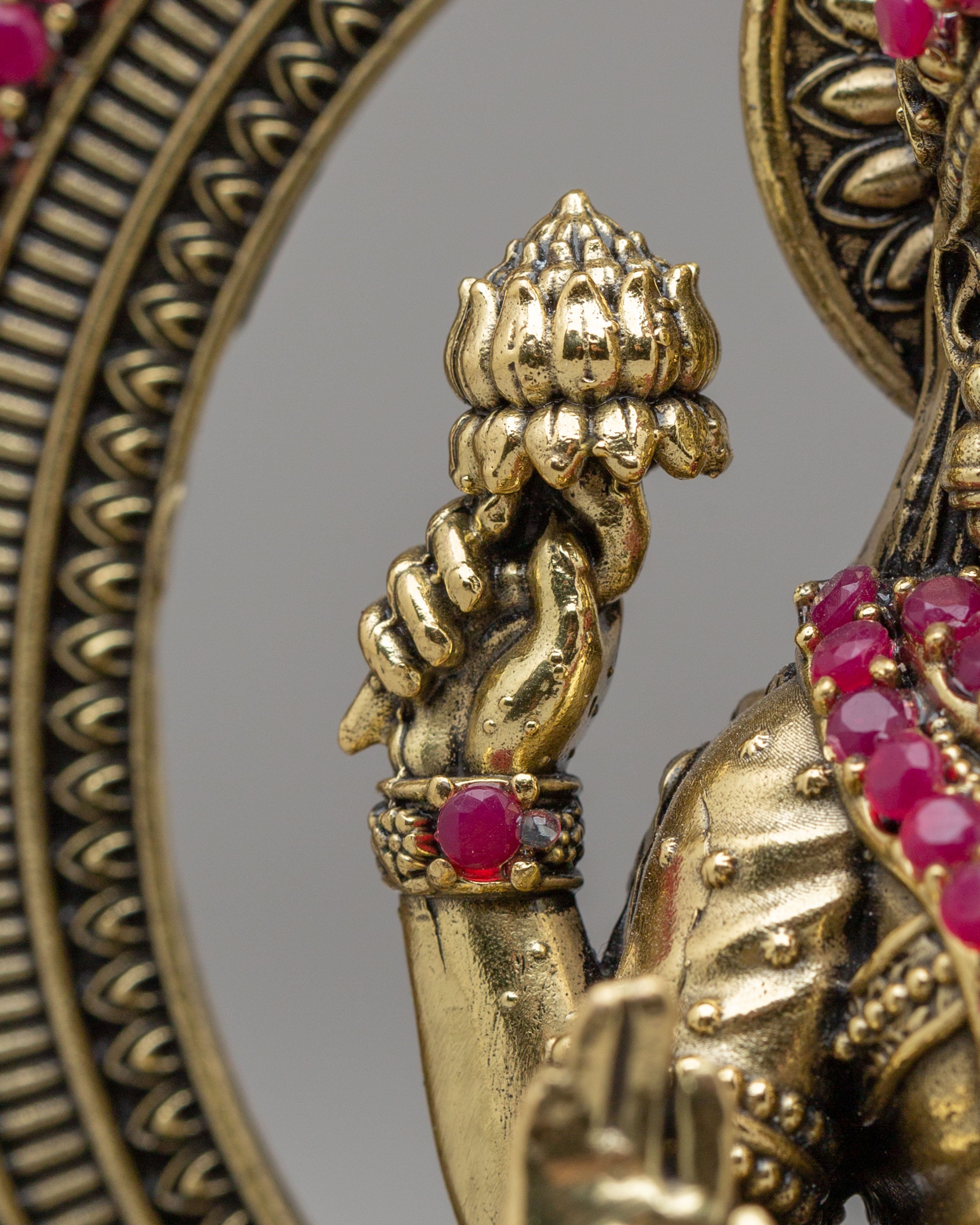 Handcrafted Laxmi Altar Statue | Copper and Bronze Hindu Goddess Sculpture