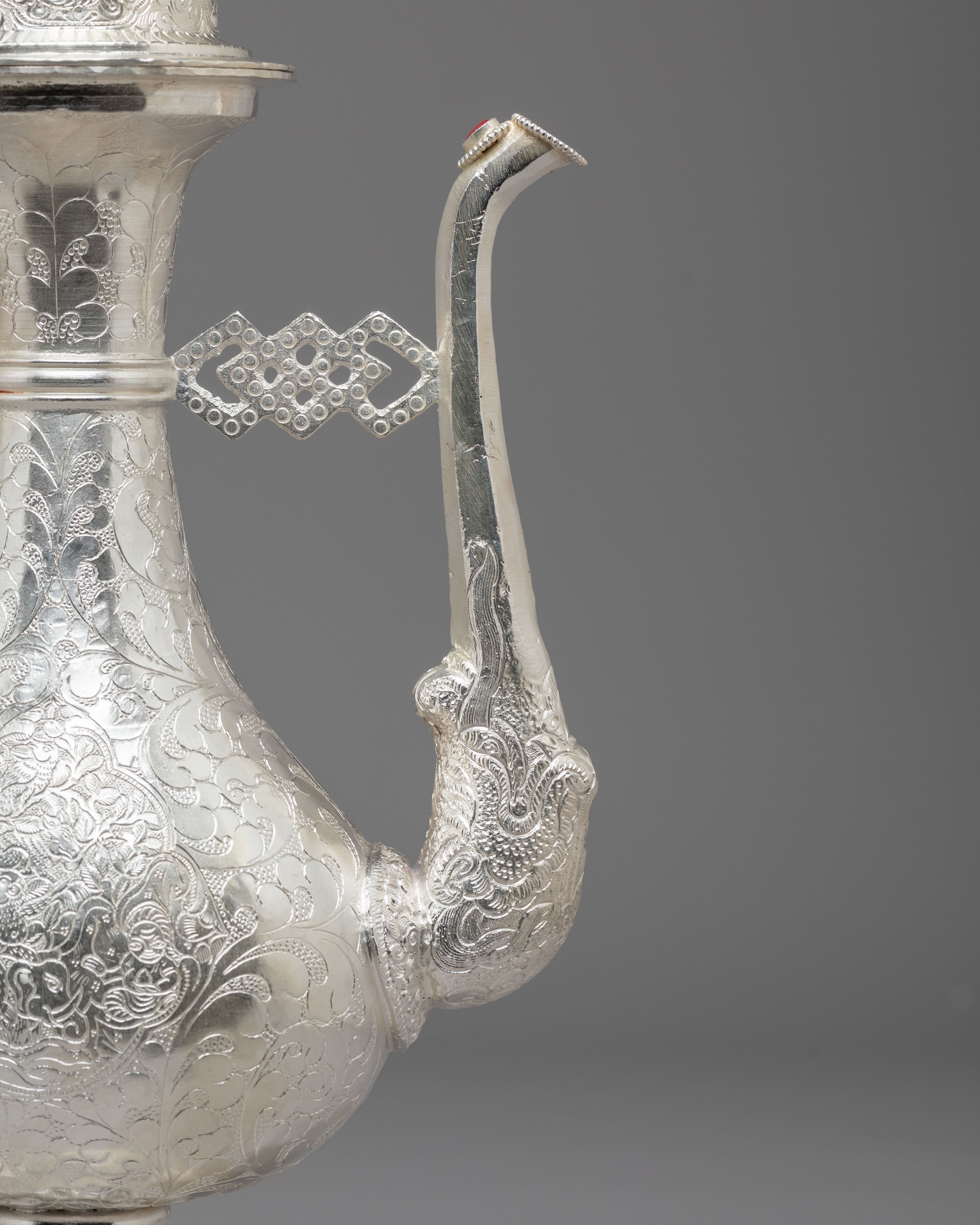 Decorative Handmade Tea Pot | Silver Plated Copper Body