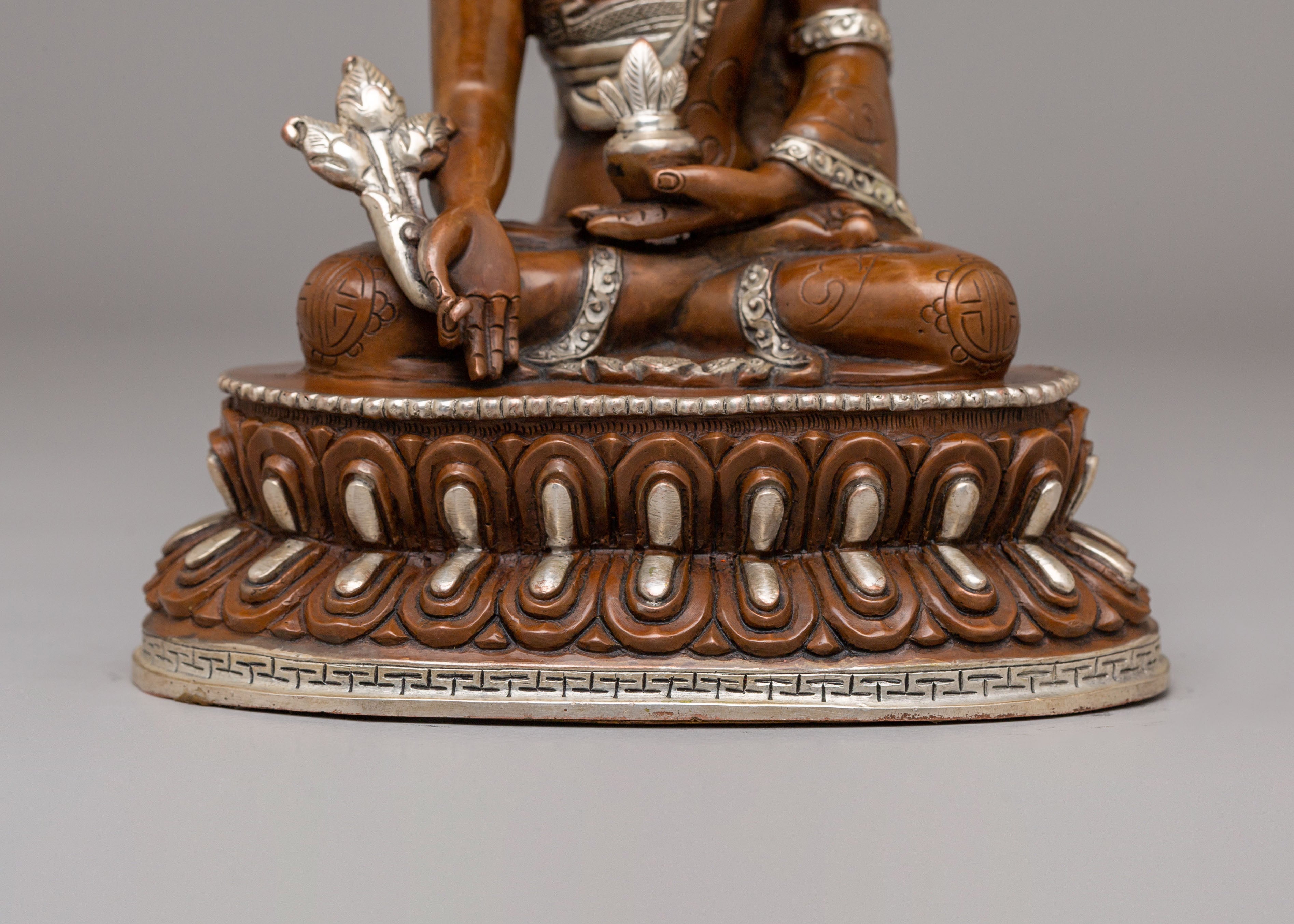 Spiritual Tibetan Medicine Buddha Statue | Handcrafted Healing Deity Sculpture