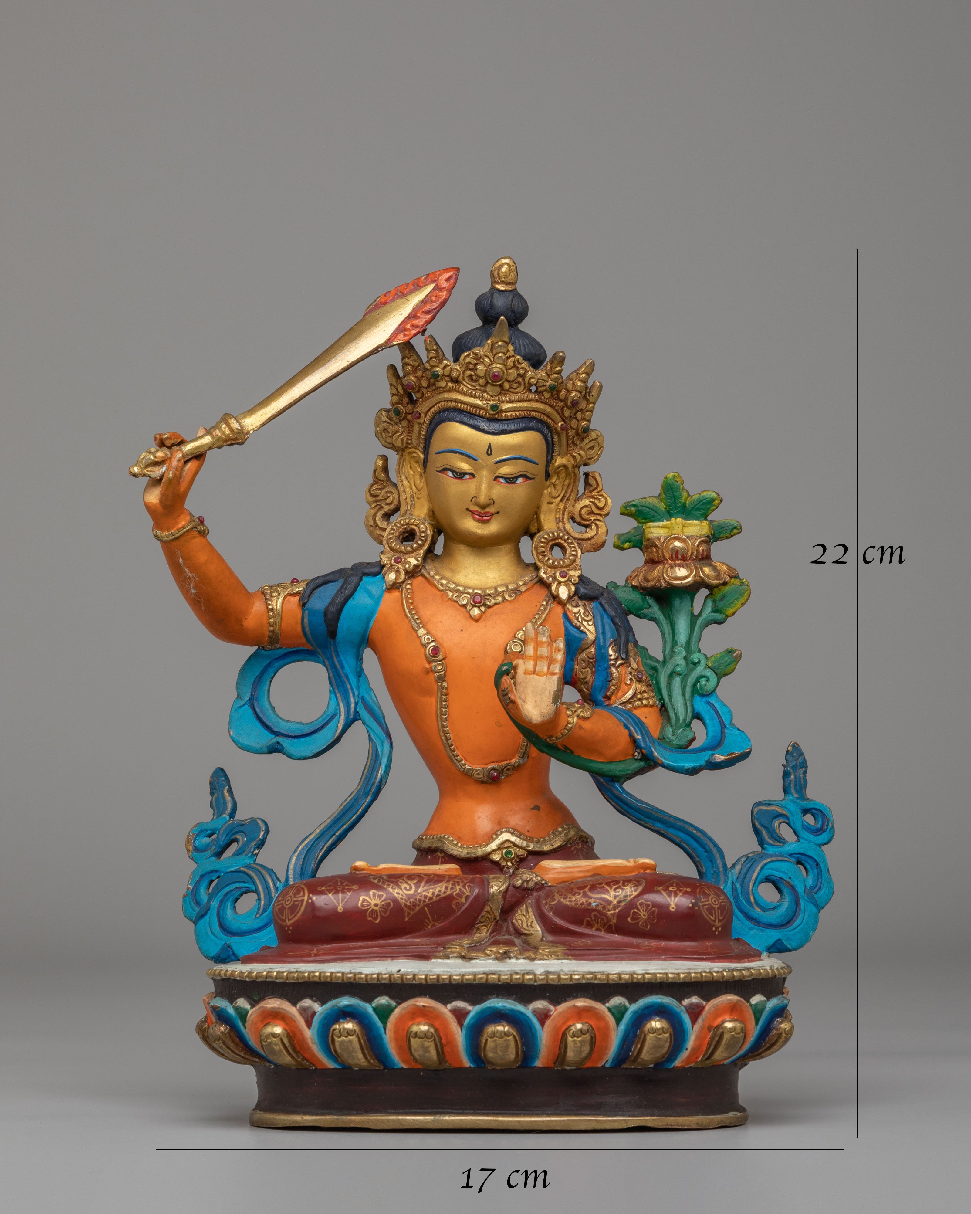 Spiritual Manjushri Divine Statue | Handcrafted Copper Manjushri Statue