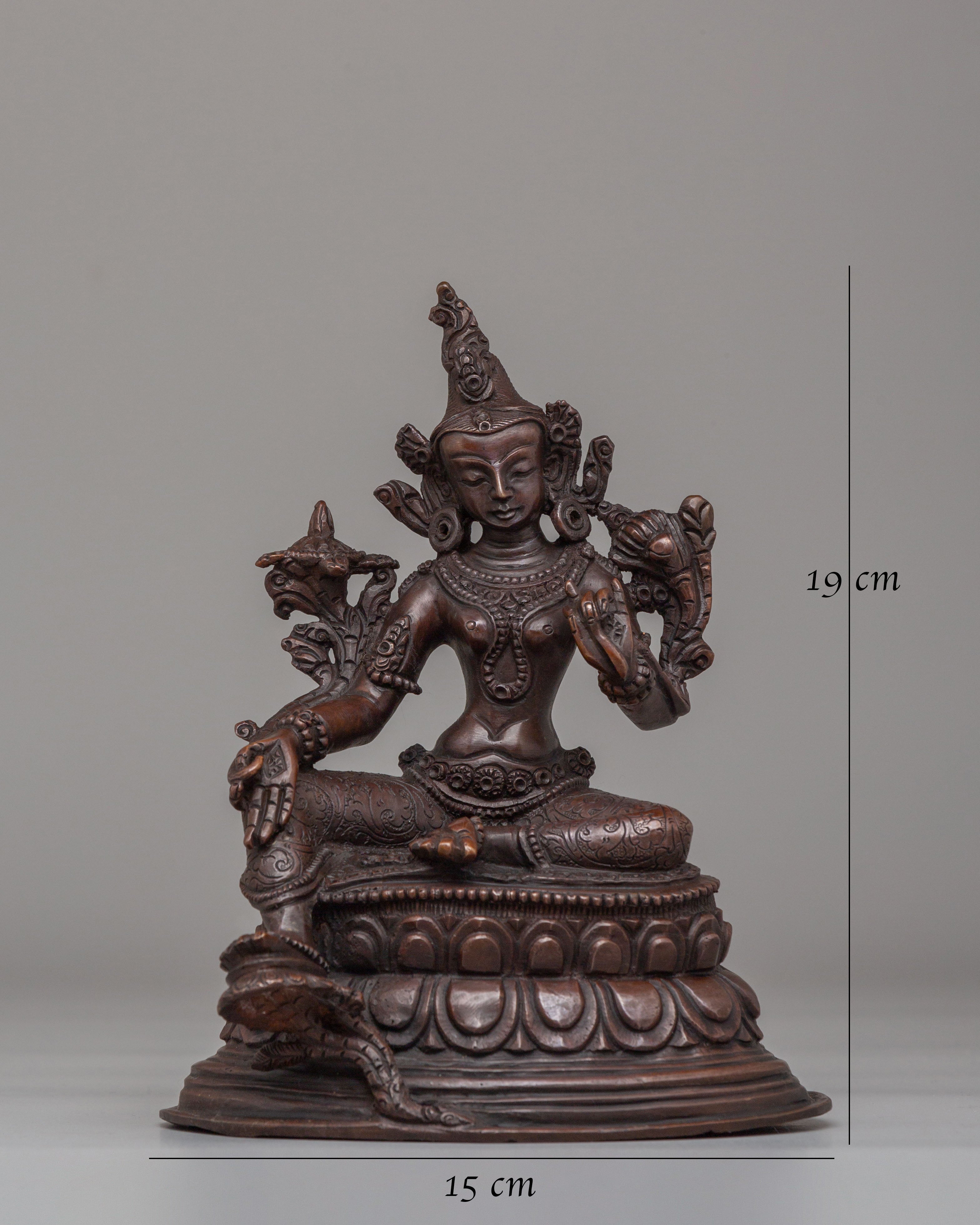 Ceremonial Green Tara Shrine Statue | Spiritual Artwork