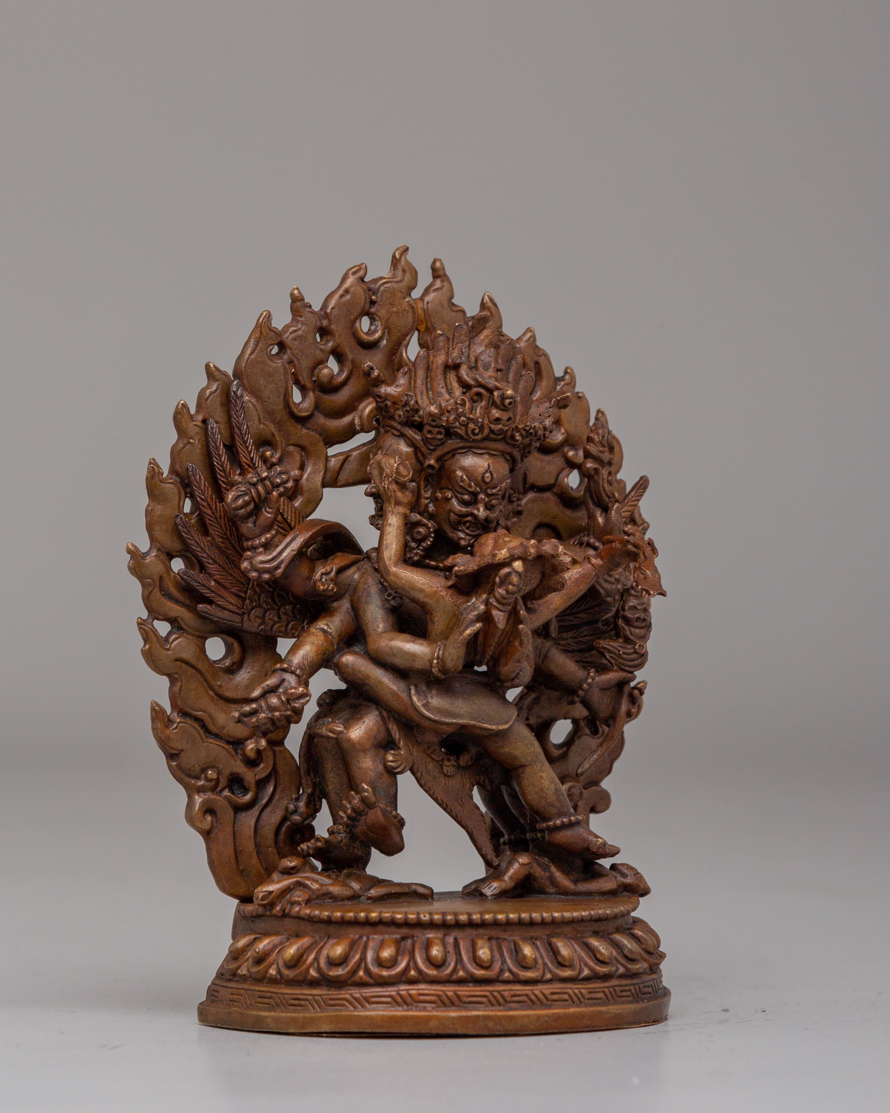Sacred Vajrakilaya with Consort Statue | Tibetan Tantric Deity Figurine