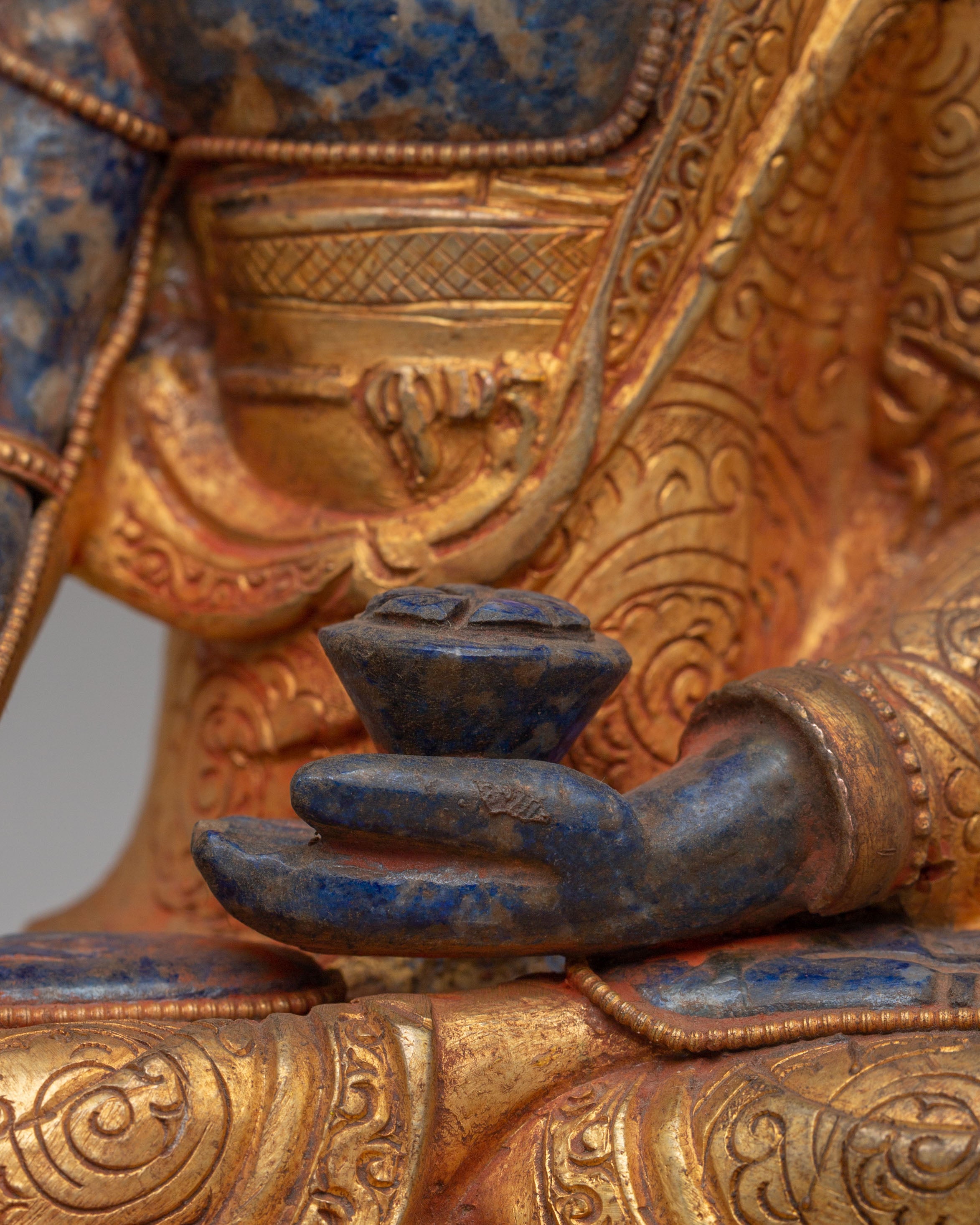 Sacred Crown Shakyamuni Buddha Statue | Handmade Buddhist Deity Sculpture
