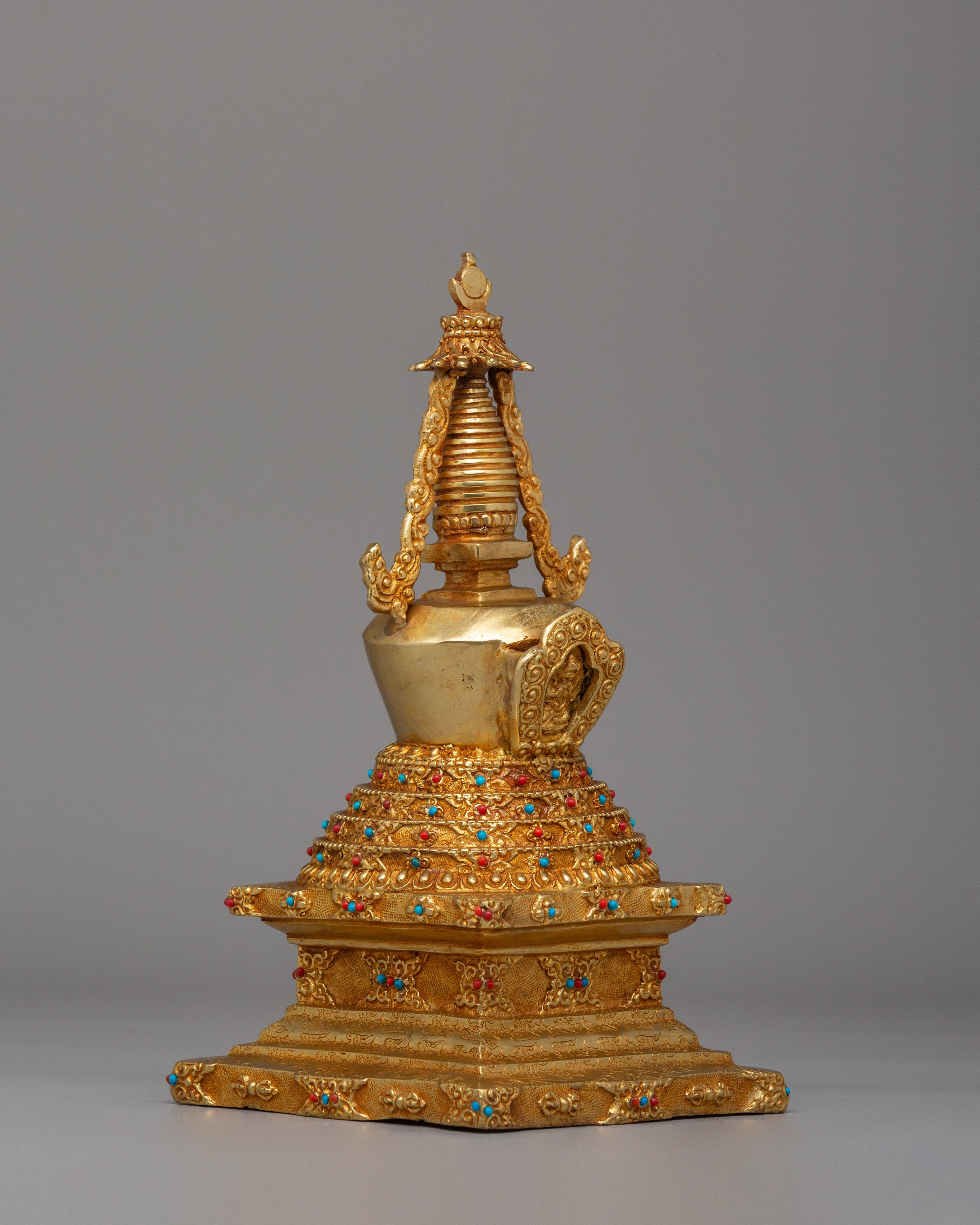 Handmade Lotus Blossom Stupa | Sacred Meditation Sculpture