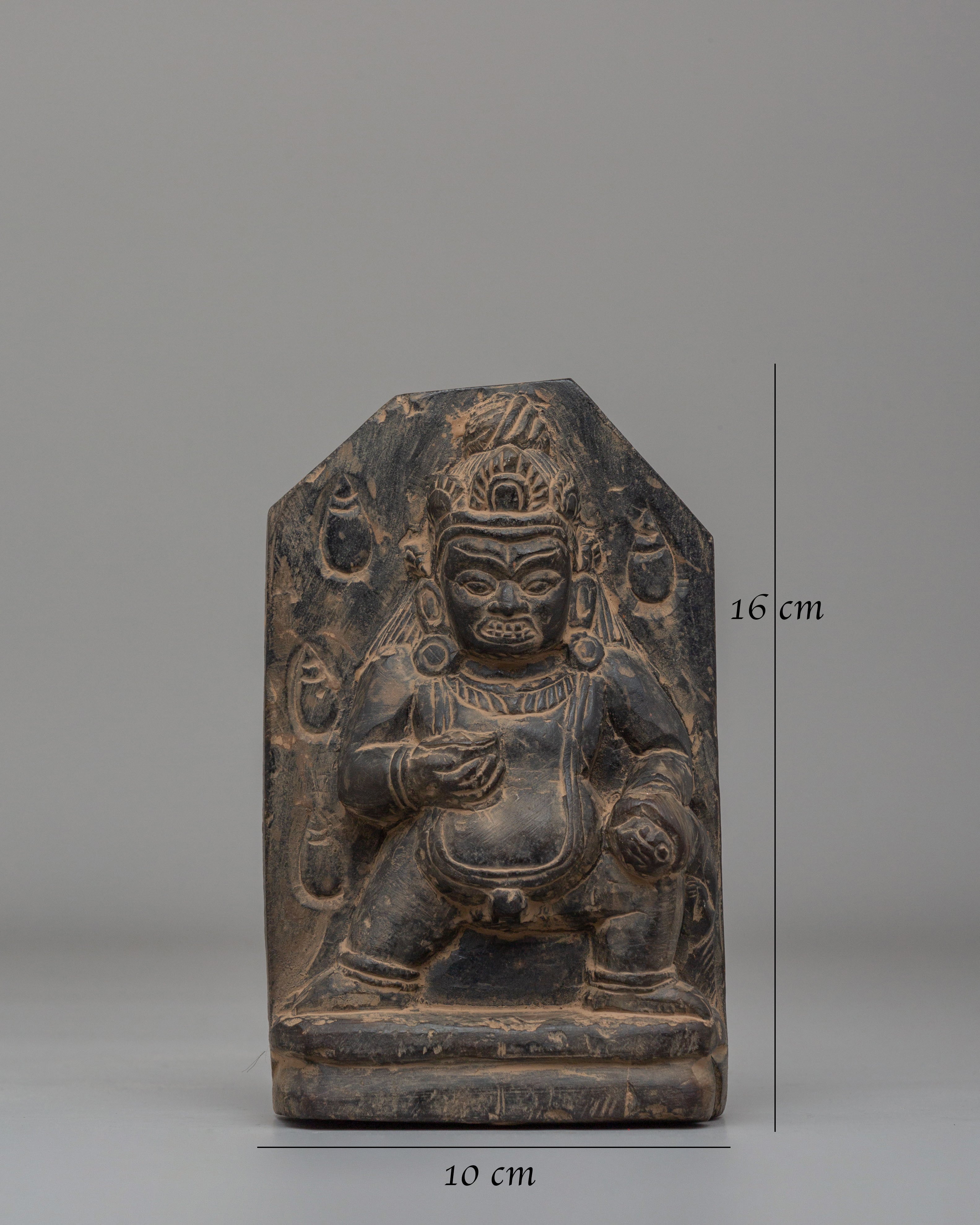 Spiritual Black Dzambhala Sculpture | Wealth Deity Figurine for Abundance and Protection