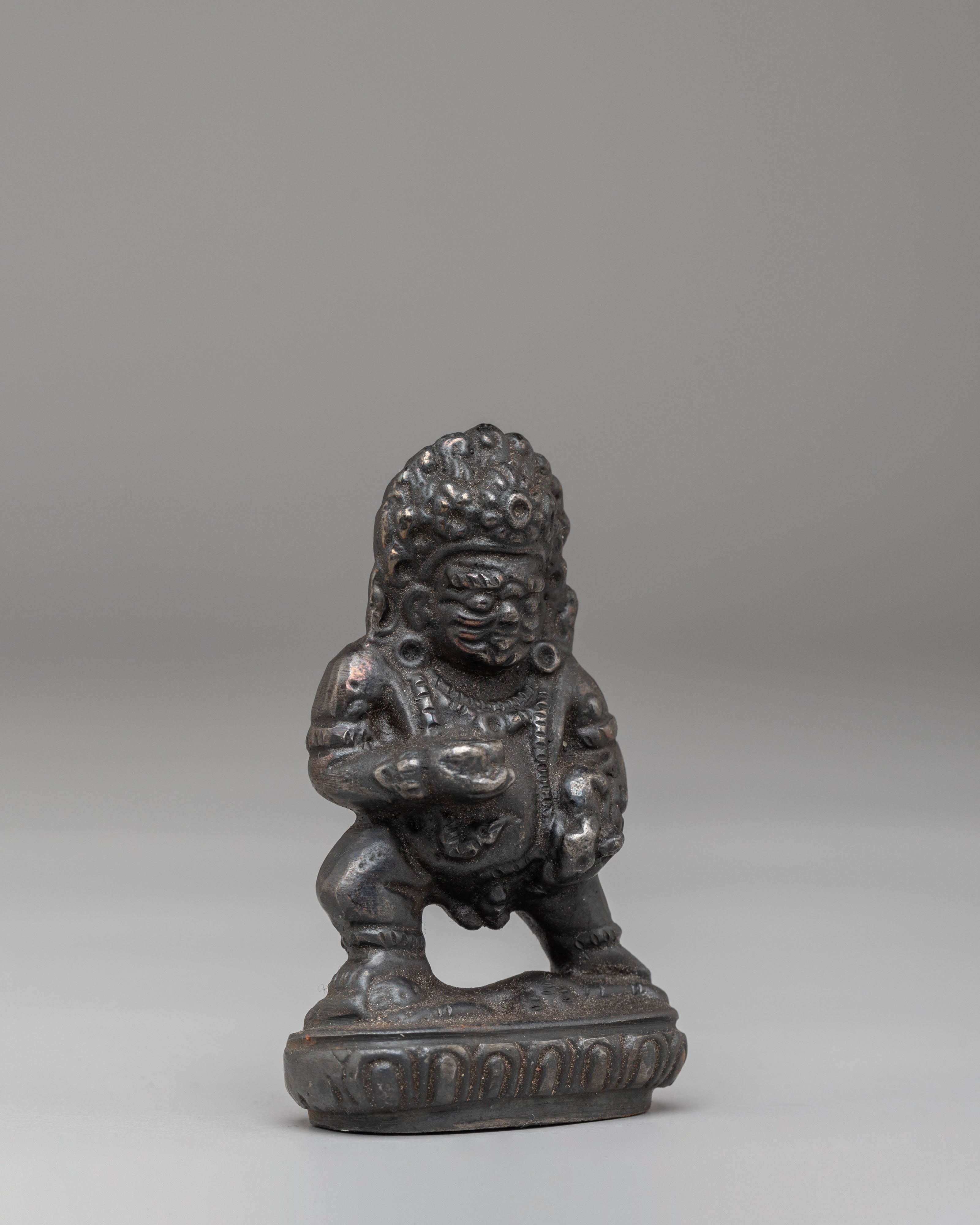 Black Dzambhala Wealth Protector Statue | Tibetan Iron Sculpture