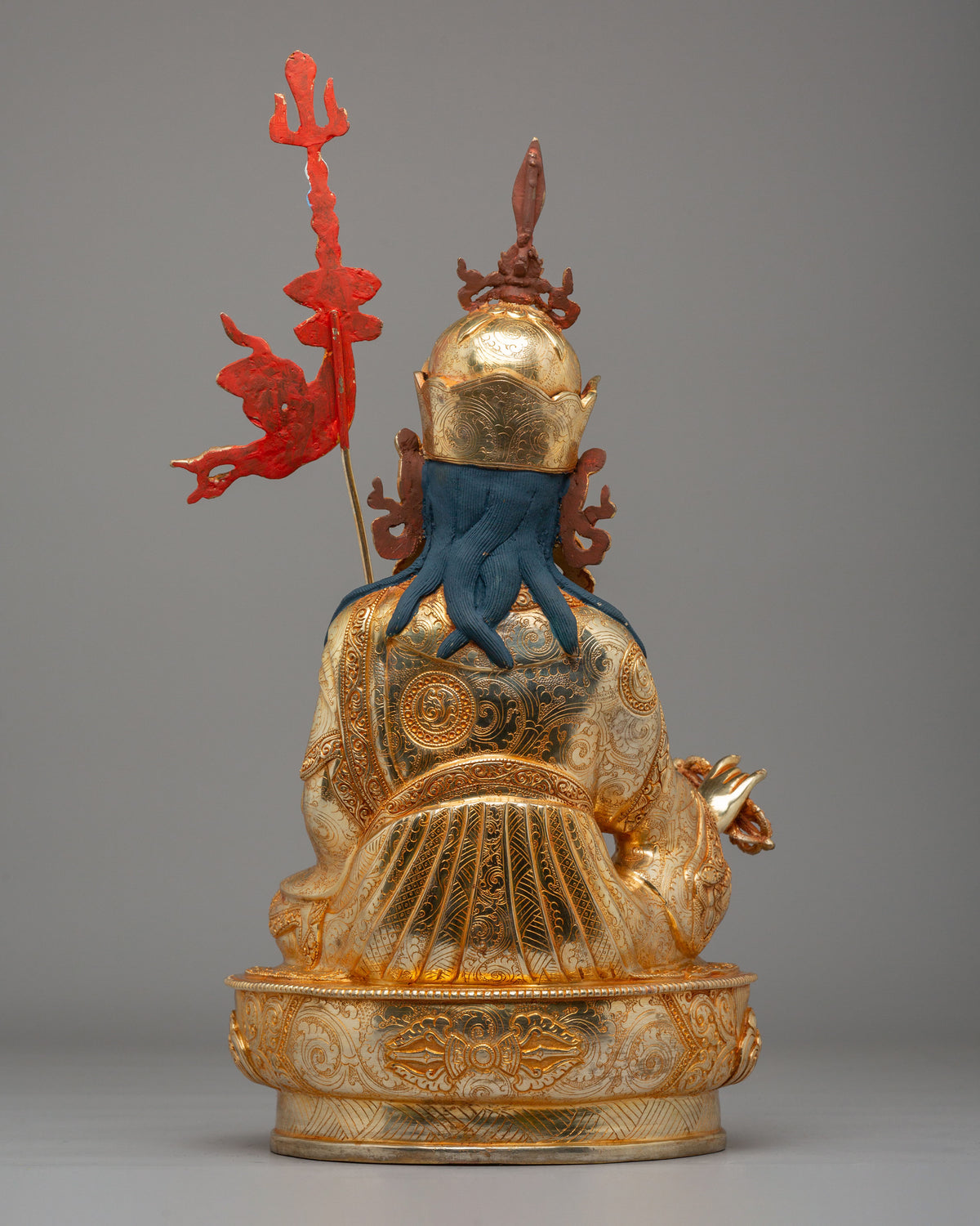 Traditional Guru Rinpoche Sculpture | Handmade Tibetan Deity Statue