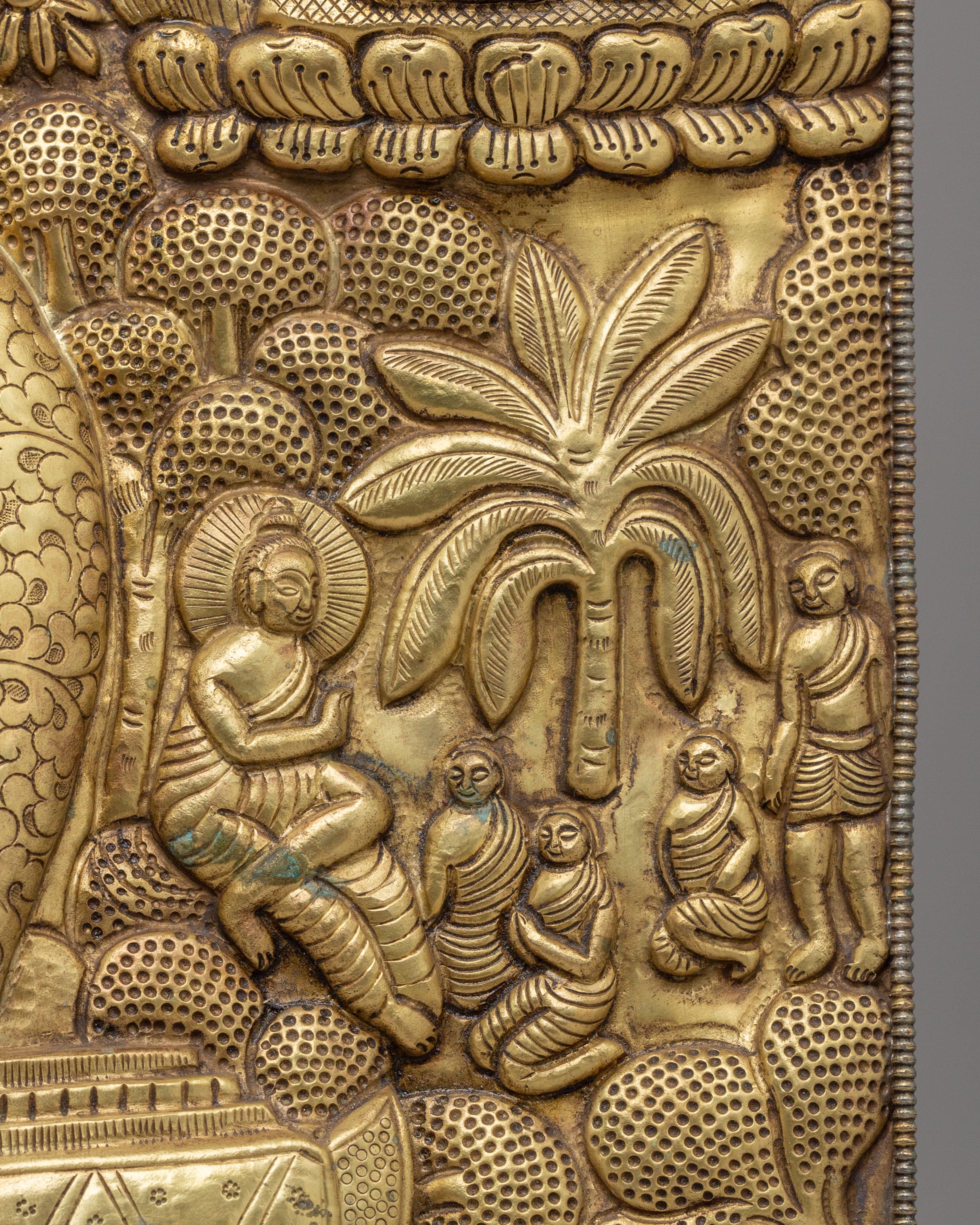 Handcrafted Buddha's Life Wall Hanging | Brass Wall Decor with Disciples