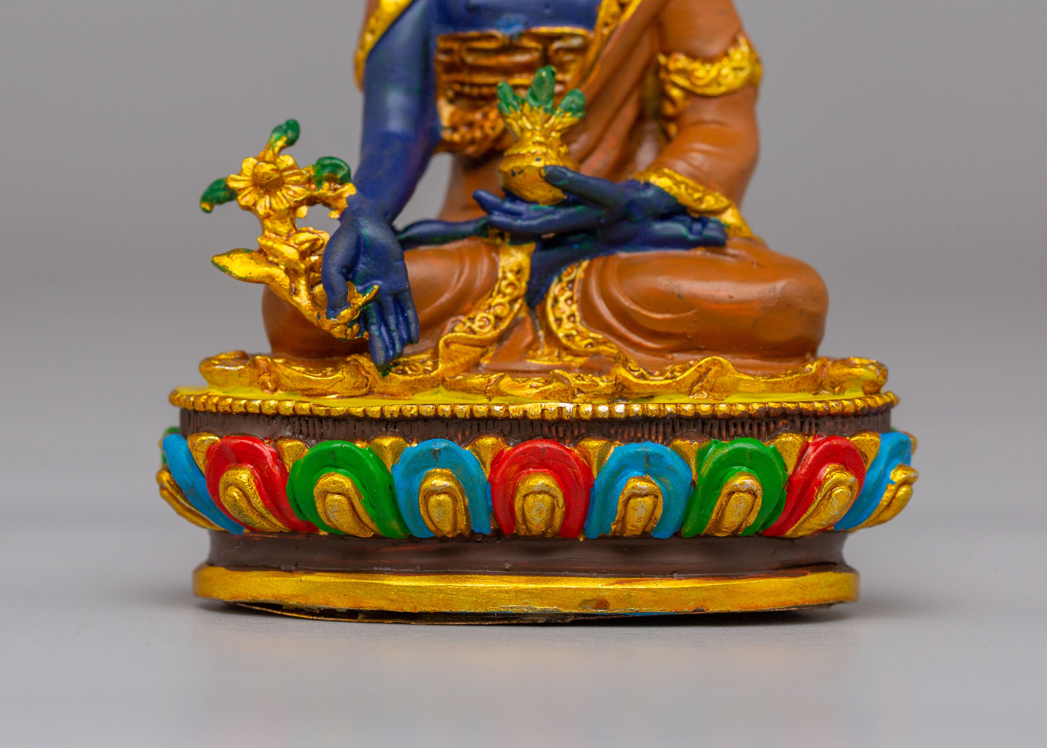 Handmade Medicine Buddha Statue | Gold and Copper Buddhist Decor