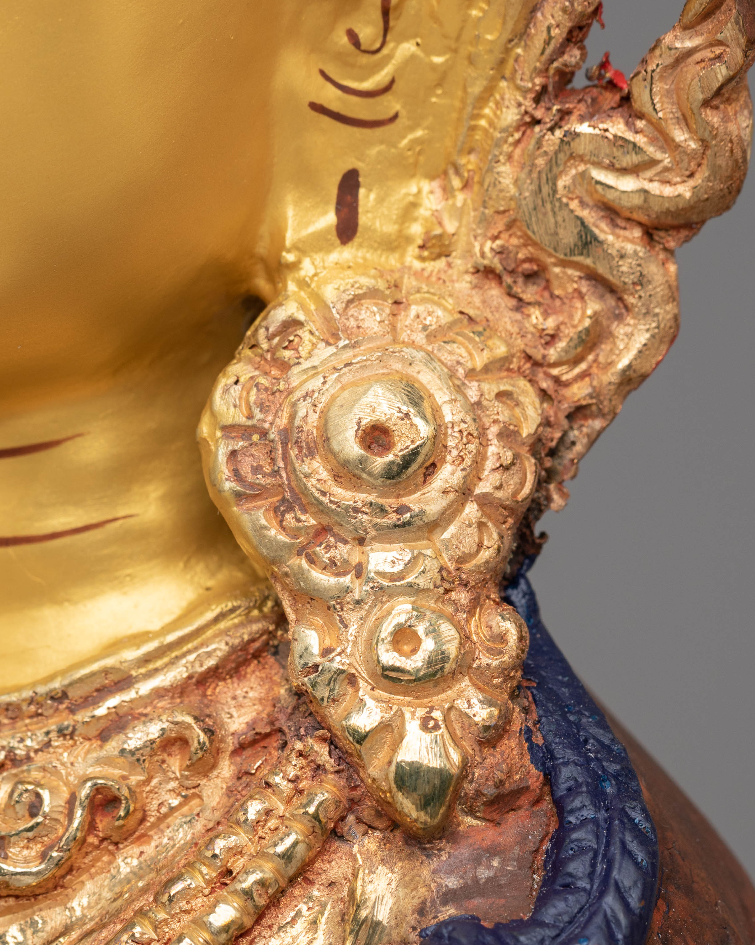 Tibetan Compassion Bodhisattva Statue | 24K Gold Plated Buddhist Sculpture